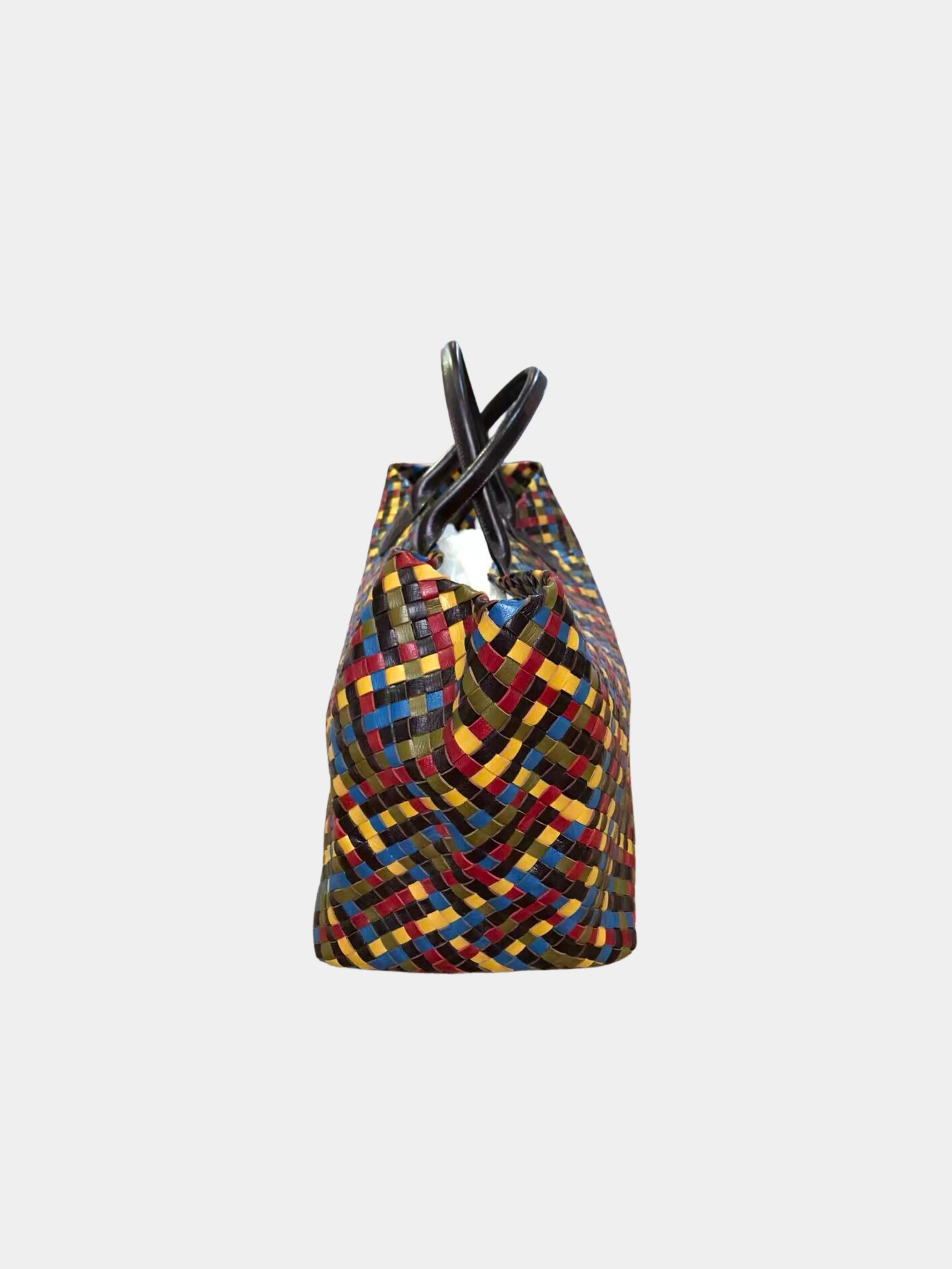 Bottega Veneta 2010s Multicolor Intrecciato Leather Large Tote Bag - Image 5