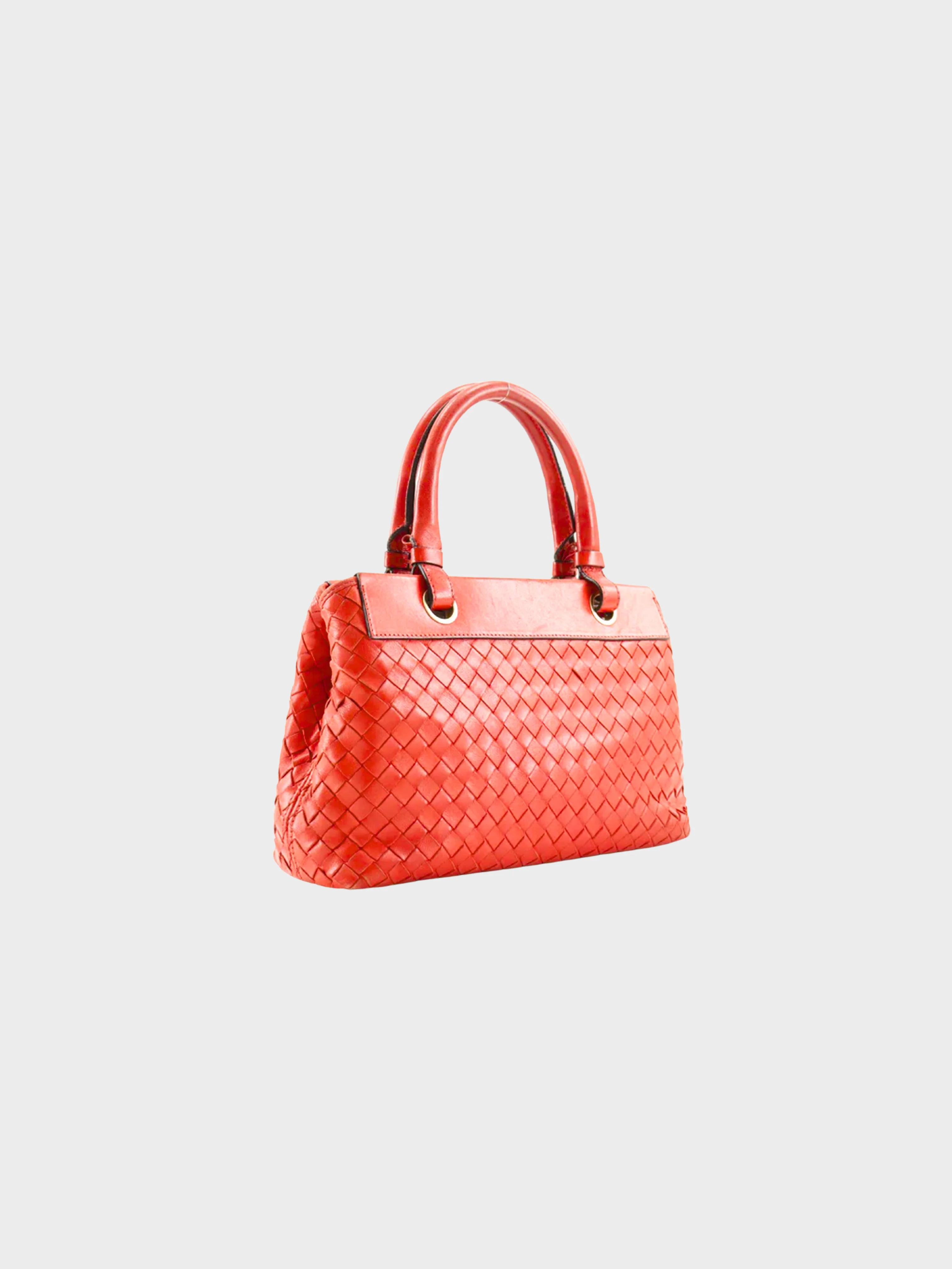 Bottega Veneta 2010s Red Intrecciato Tote Bag - Image 2