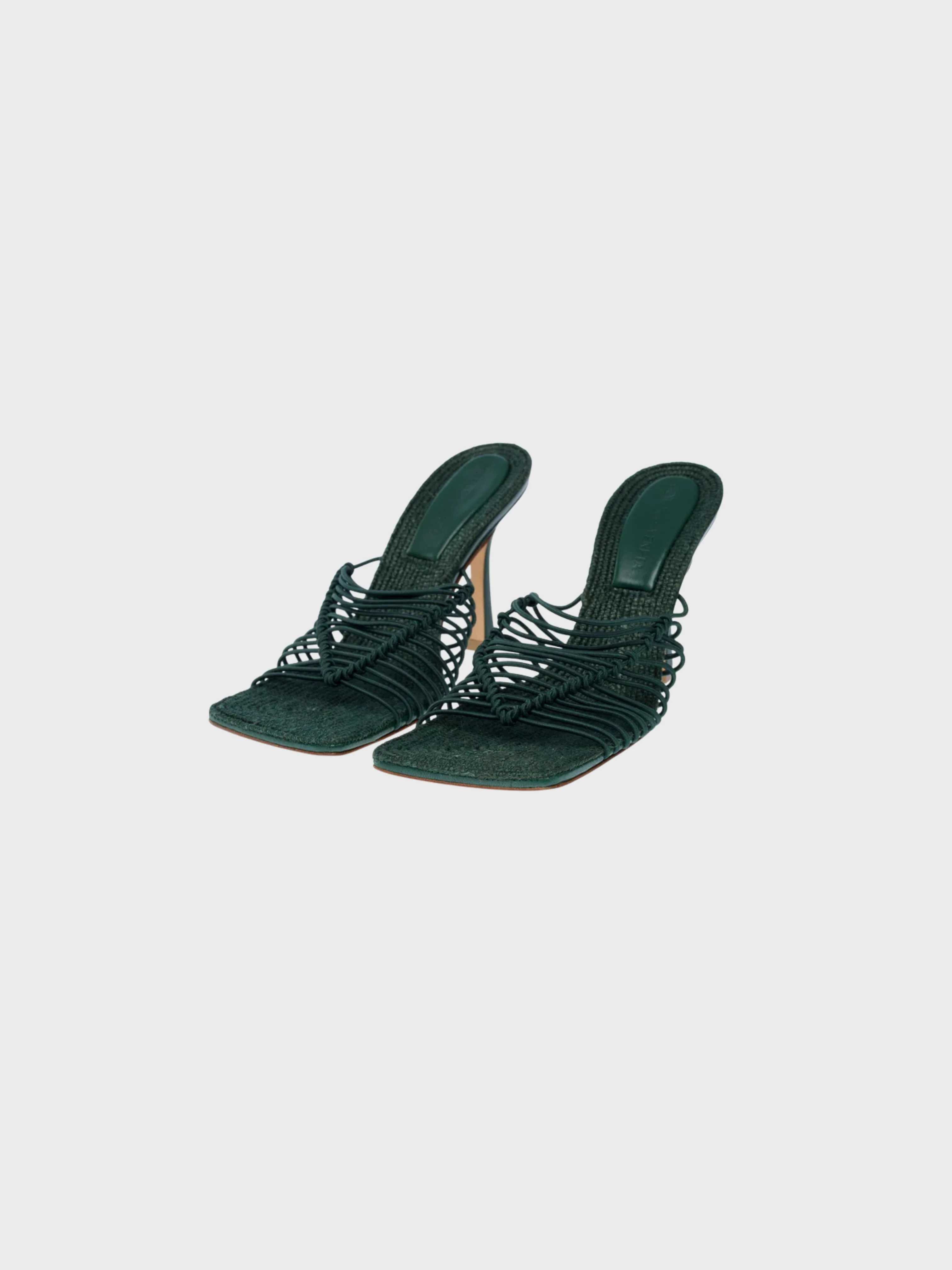 Bottega Veneta 2020s Emerald Green Leather Cindy Stretch Sandals - Image 3