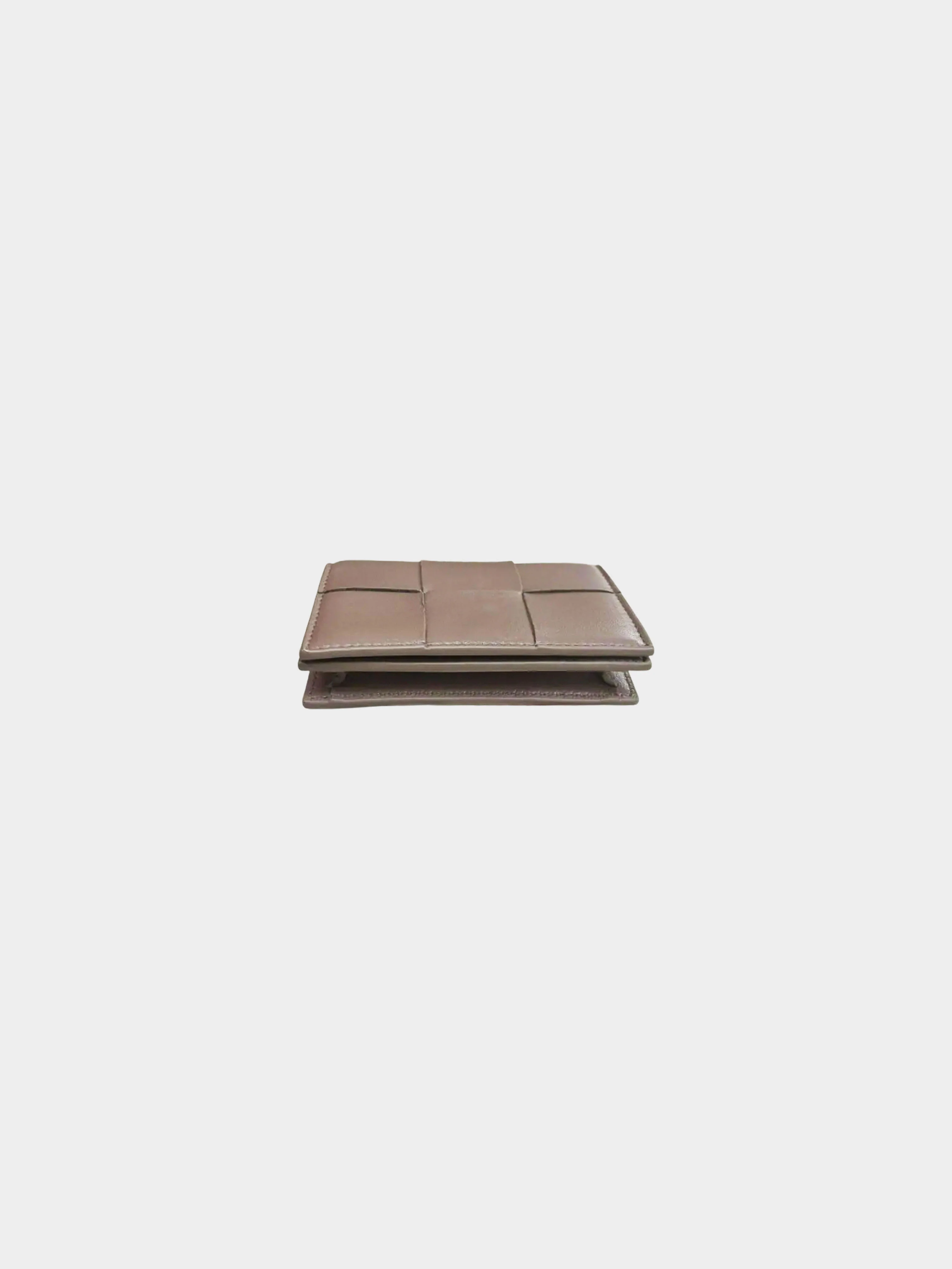 Bottega Veneta 2020s Light Brown Leather Intrecciato Cassette Card Case - Image 4