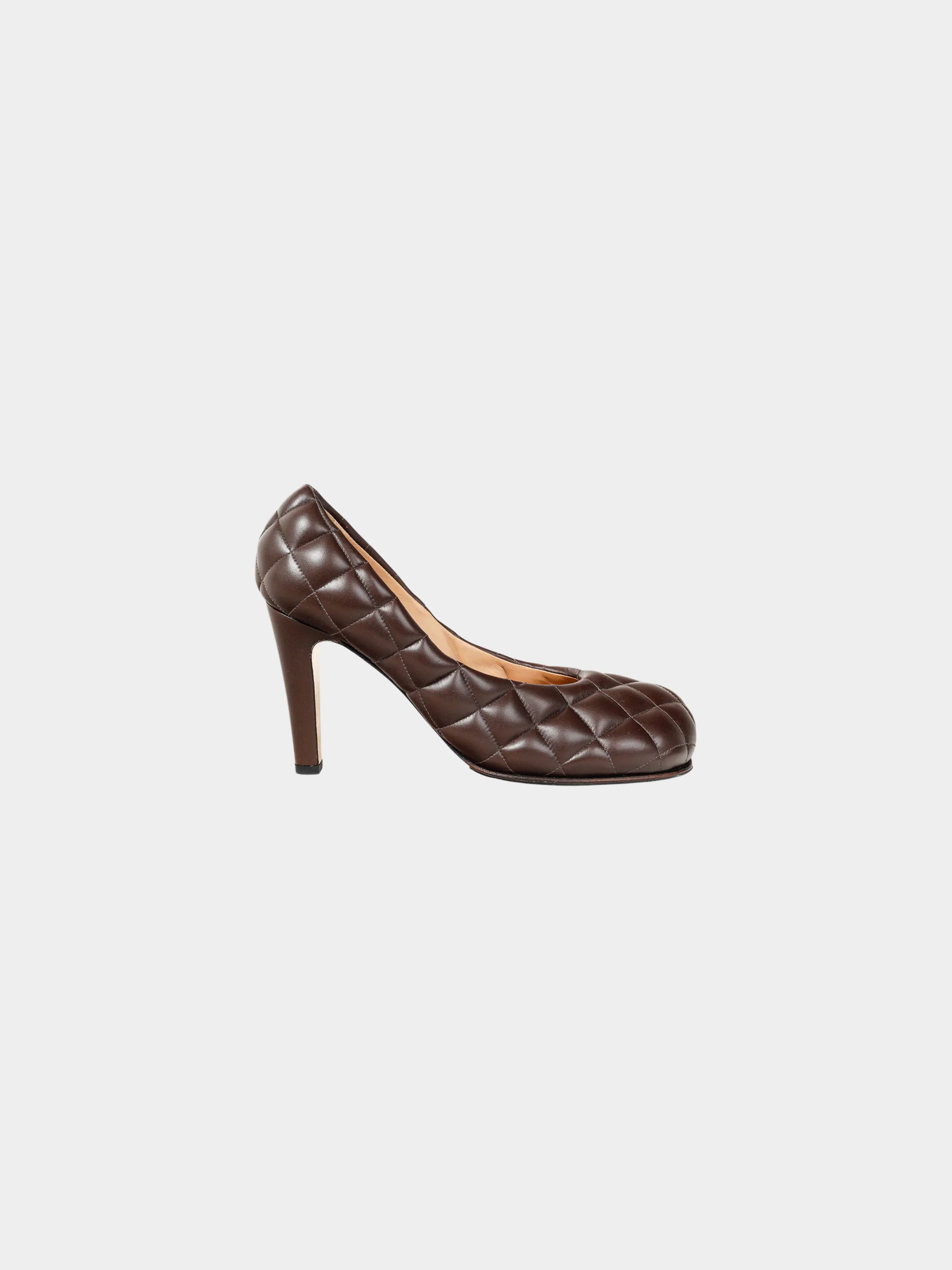 Bottega Veneta FW 2019-2020 Brown Quilted Nappa Leather Heels