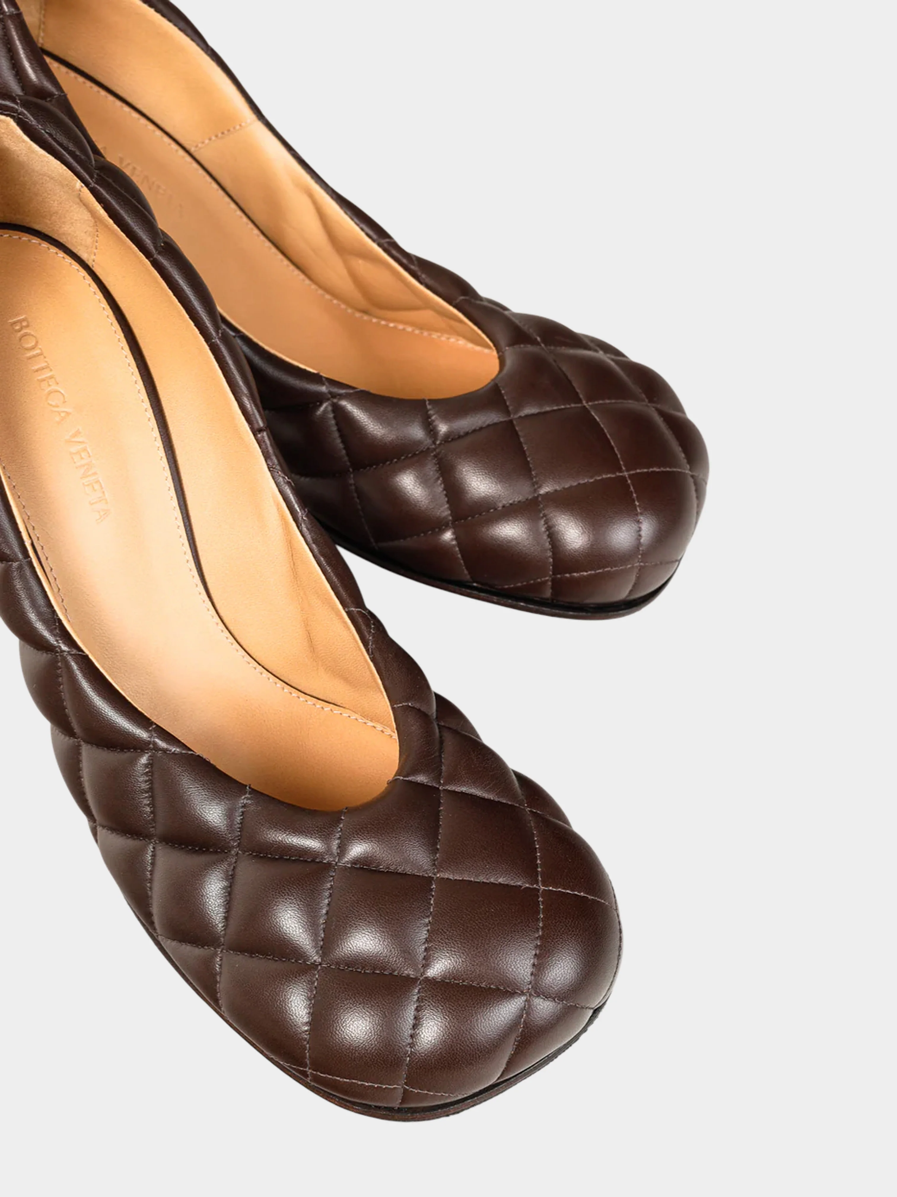 Bottega Veneta FW 2019-2020 Brown Quilted Nappa Leather Heels - Image 4
