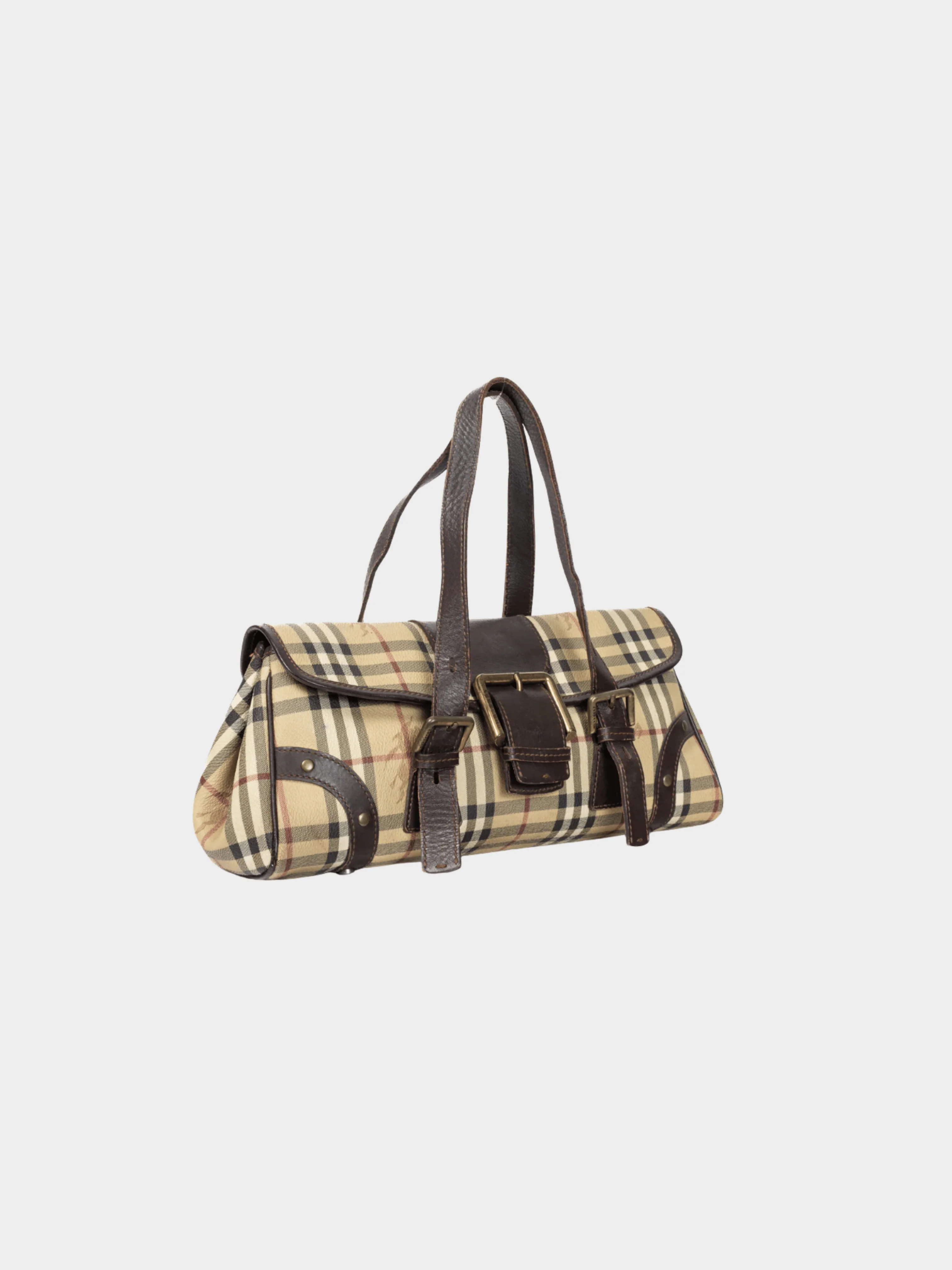 Burberry 2000s Haymarket Check Buckle-Flap Handbag - Image 3