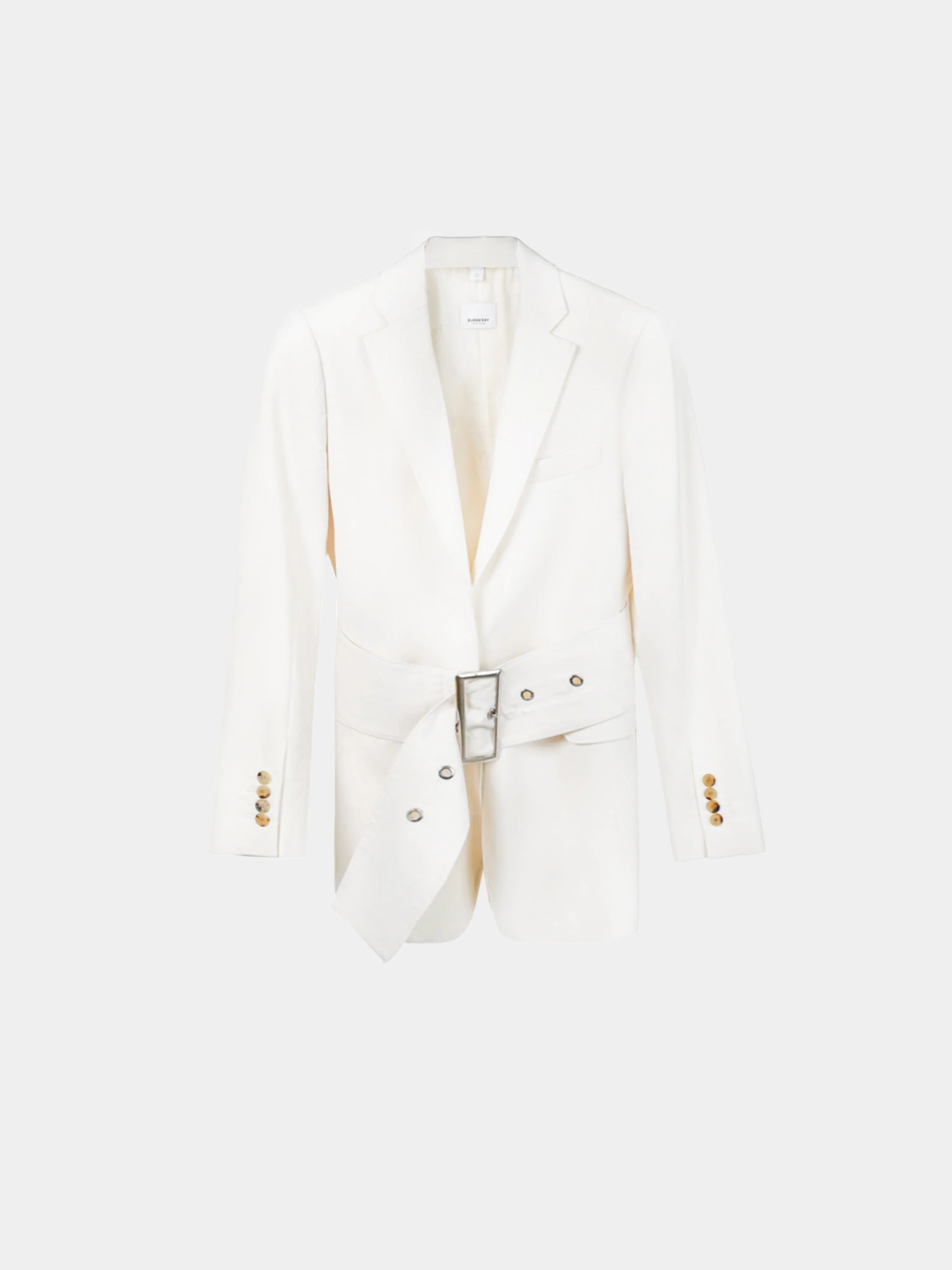 Burberry 2019 Cream Wool Belted Blazer