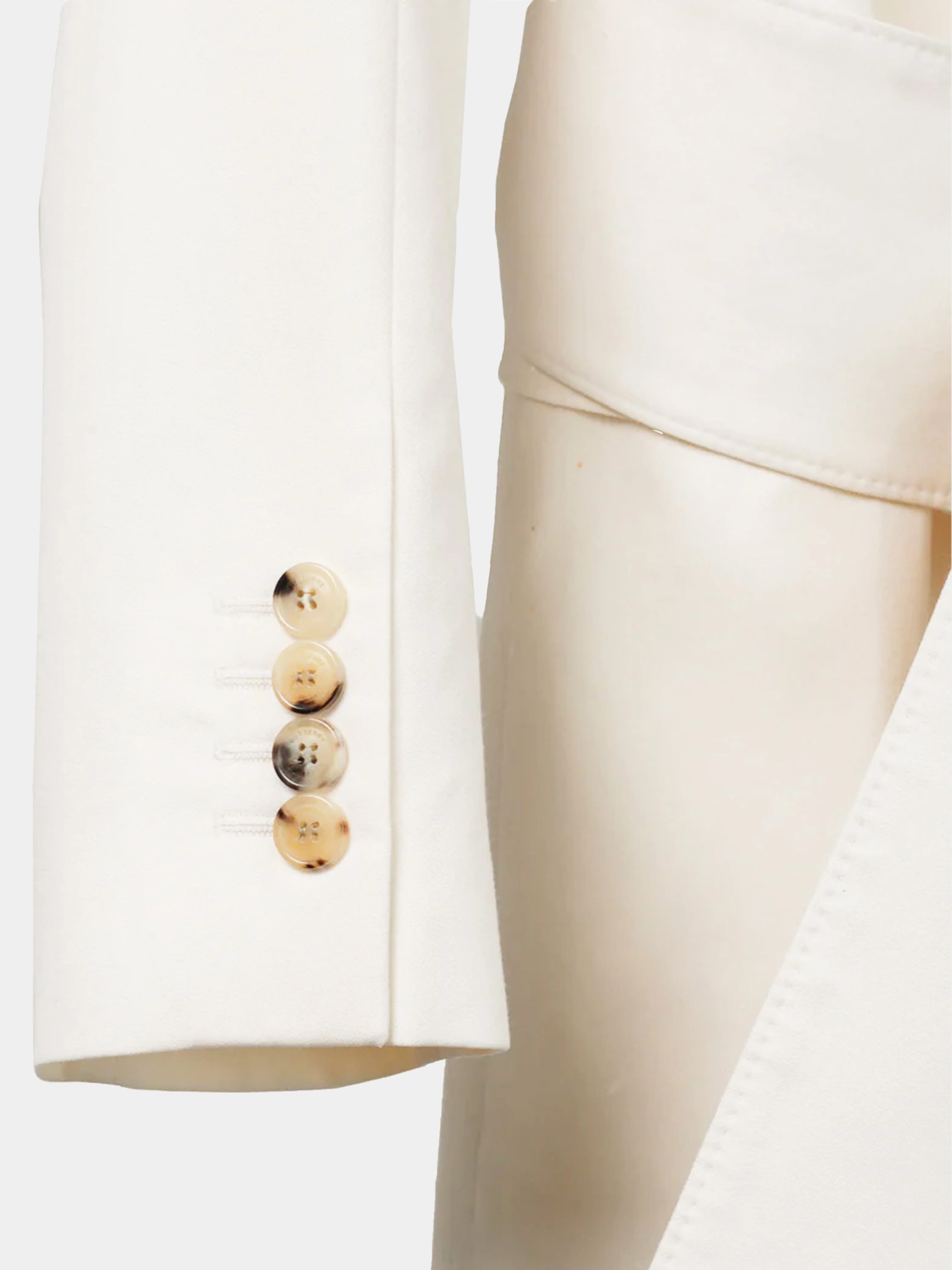 Burberry 2019 Cream Wool Belted Blazer - Image 4