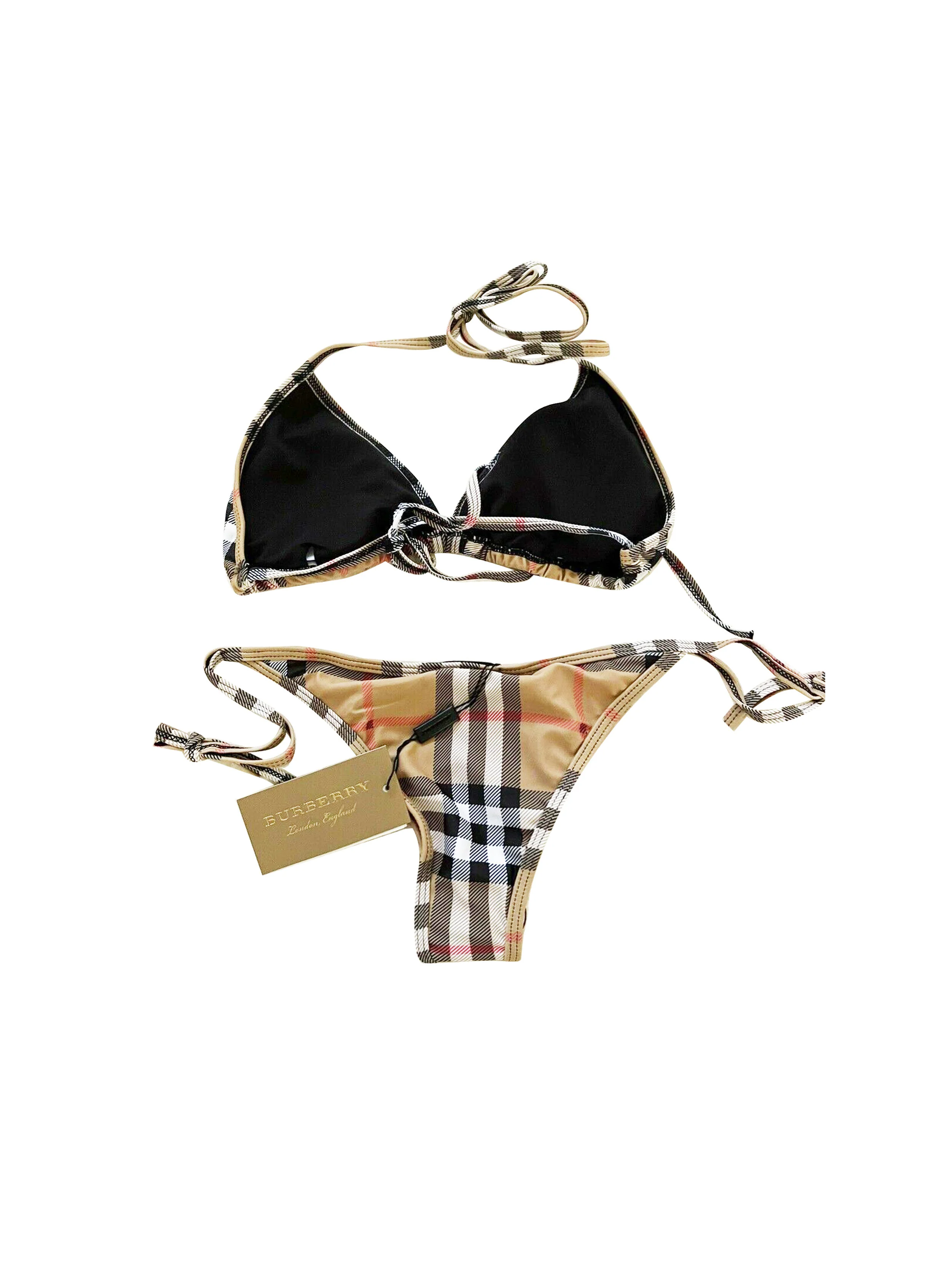 Burberry Check 2010s Beige Bikini - Image 2