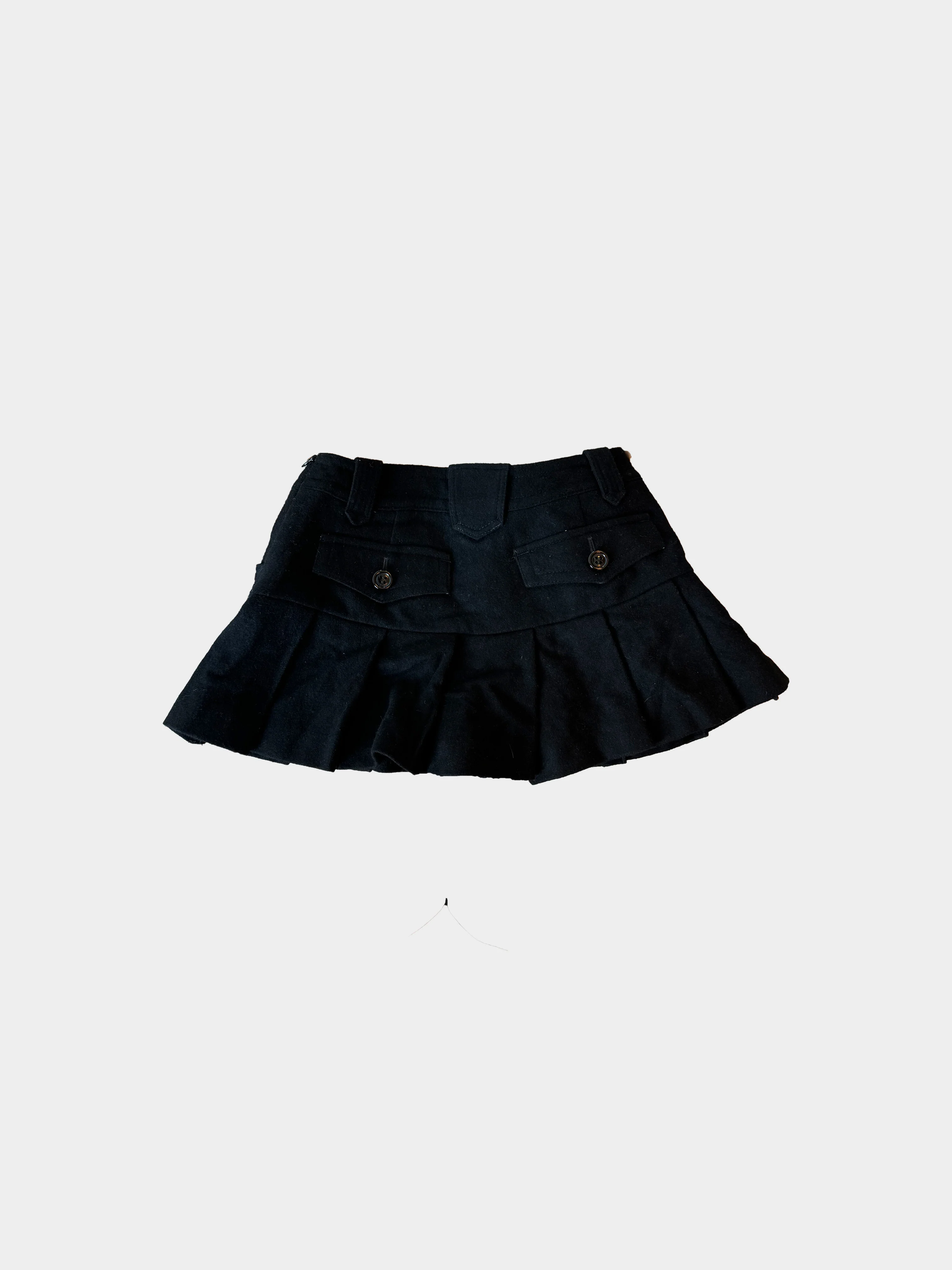 Burberry Blue Label 2000s Black Wool Pleated Mini Skirt - Image 2