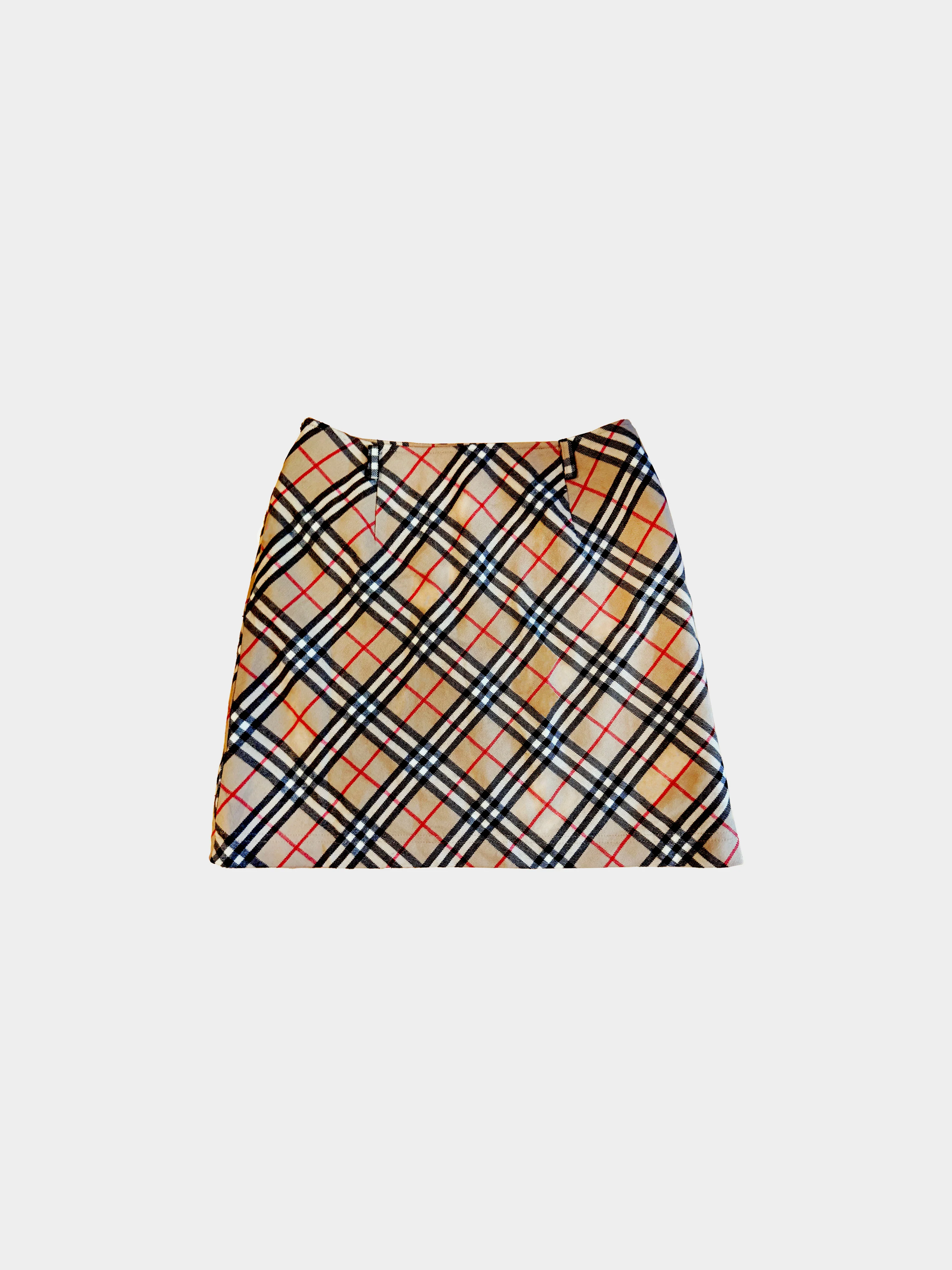 Burberry Blue Label 2000s Check Wool Mini Skirt