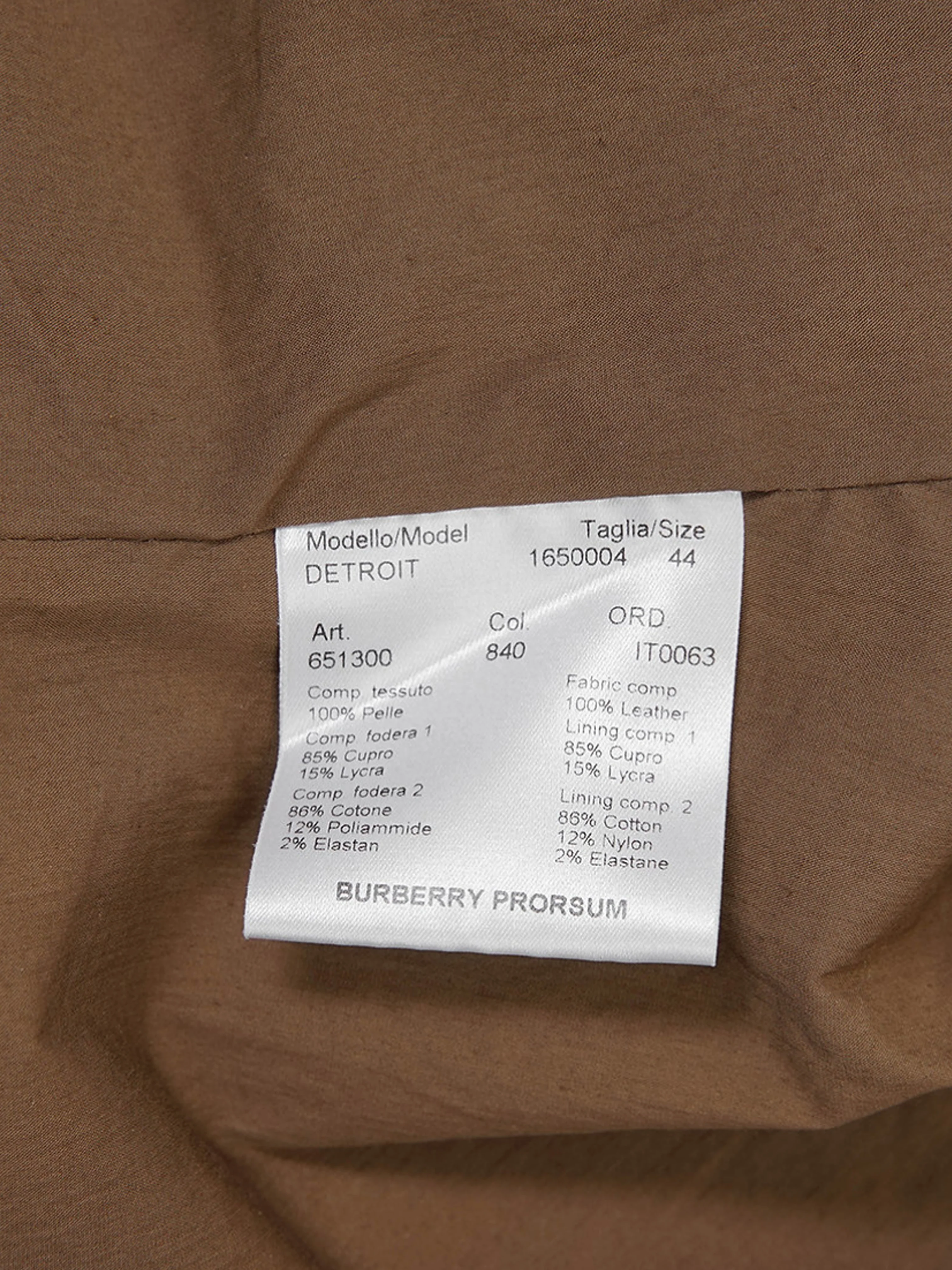 Burberry Prorsum FW 2000 Brown Leather Stopper Neck Jacket - Image 4