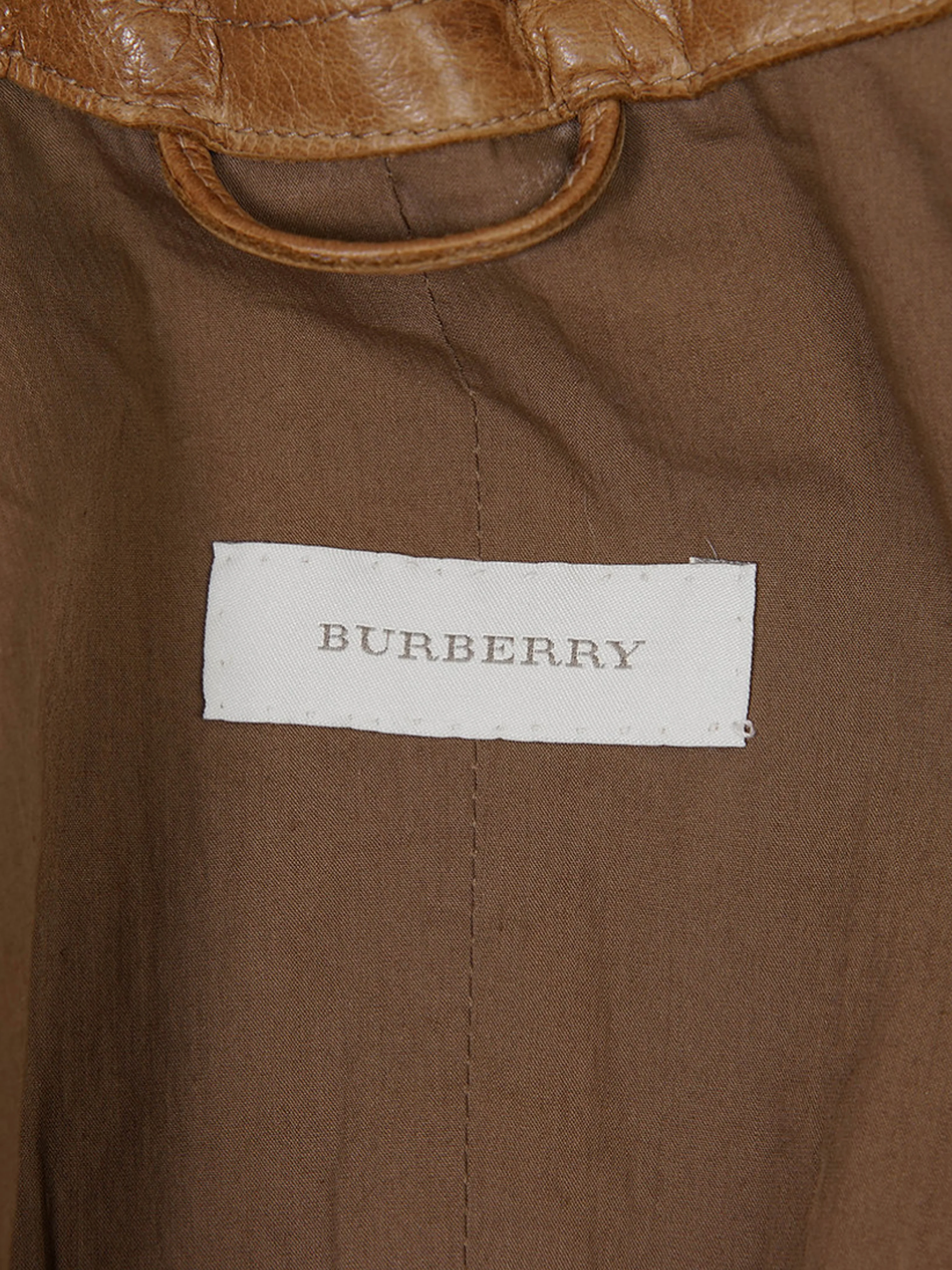Burberry Prorsum FW 2000 Brown Leather Stopper Neck Jacket - Image 5