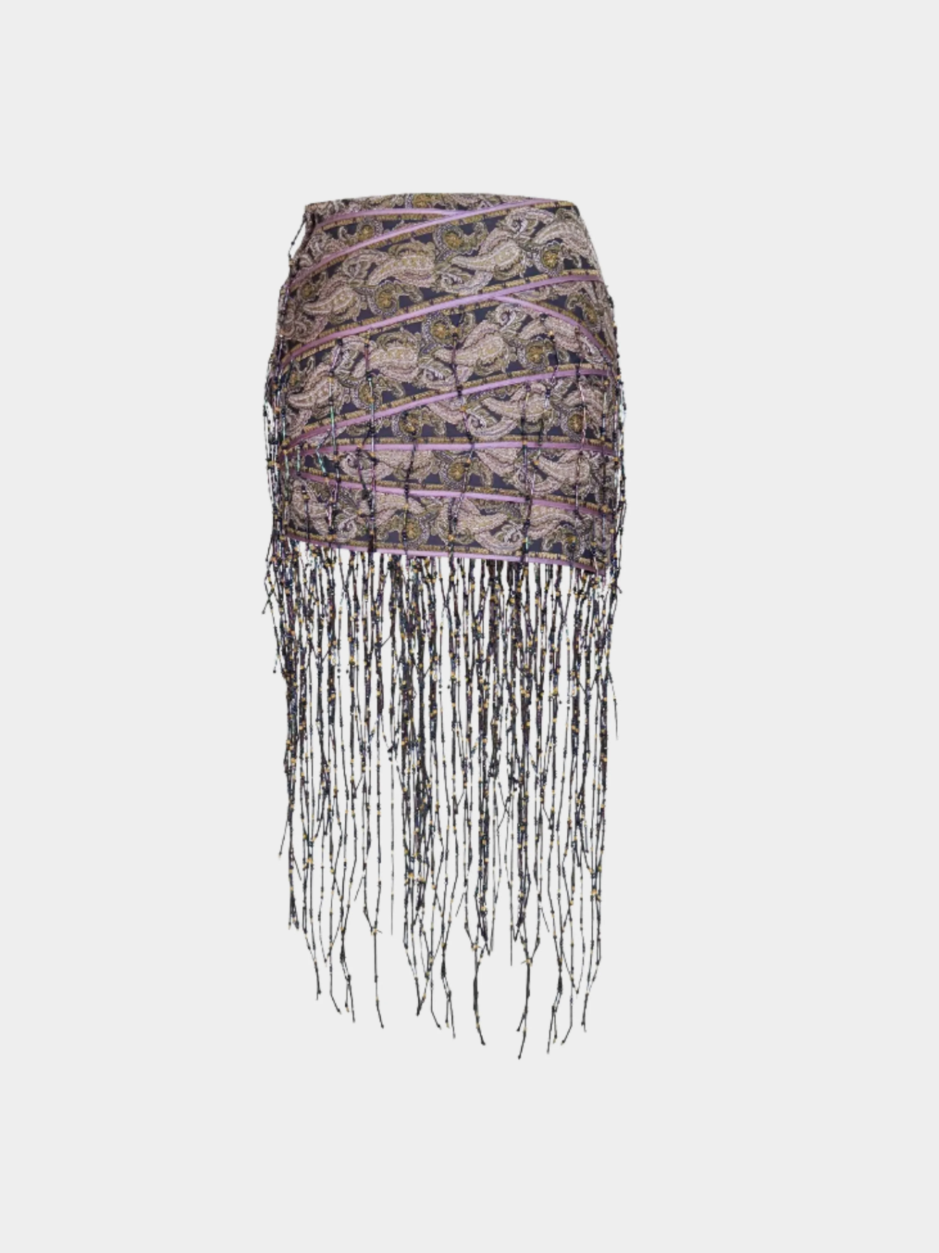Carven Haute Couture 2000s Violet Embroidered Skirt - Image 2