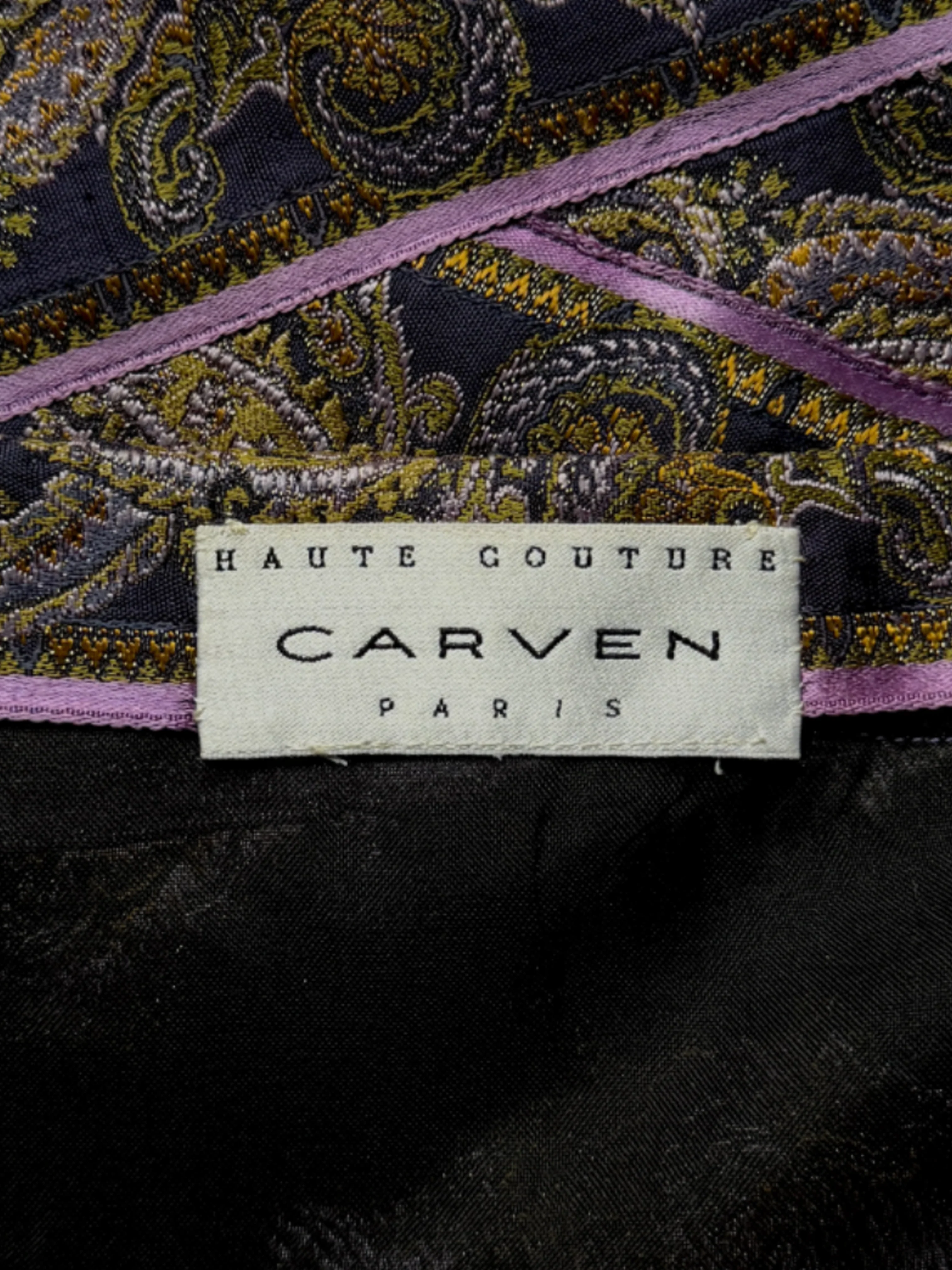 Carven Haute Couture 2000s Violet Embroidered Skirt - Image 3