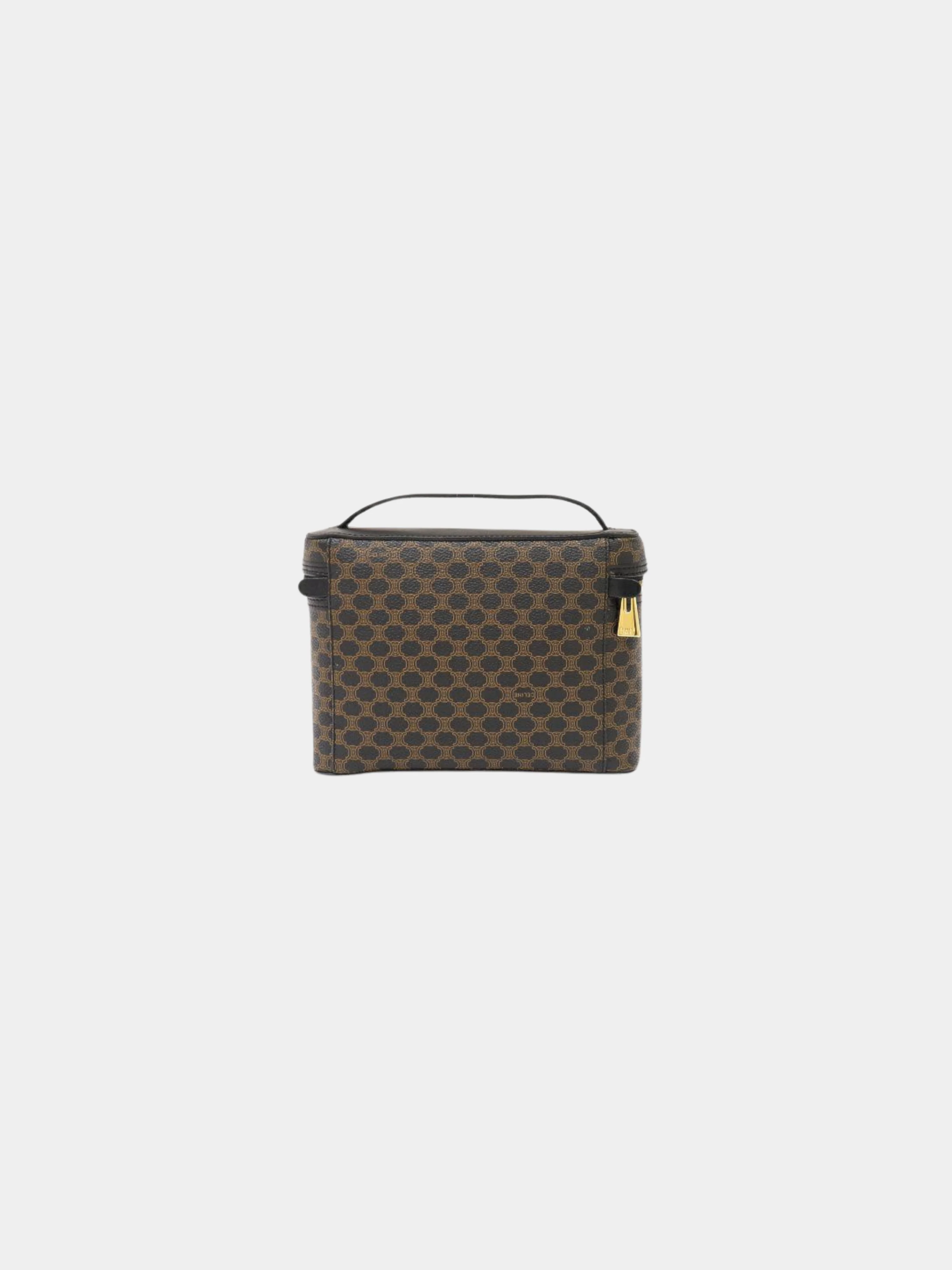 Celine 1990s Black Macadam Blazon Vanity Bag - Image 2