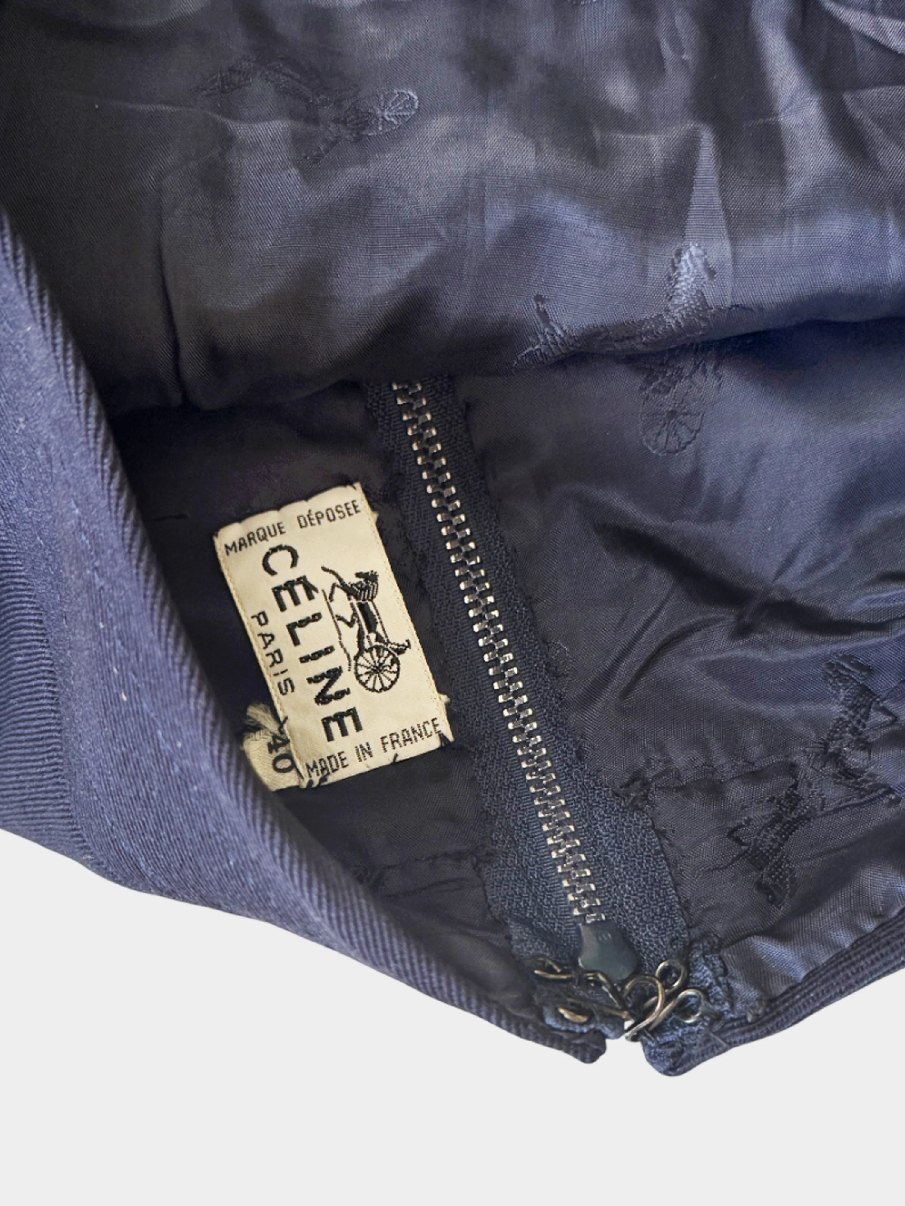 Celine 1990s Navy Pleated Skirt - Image 4