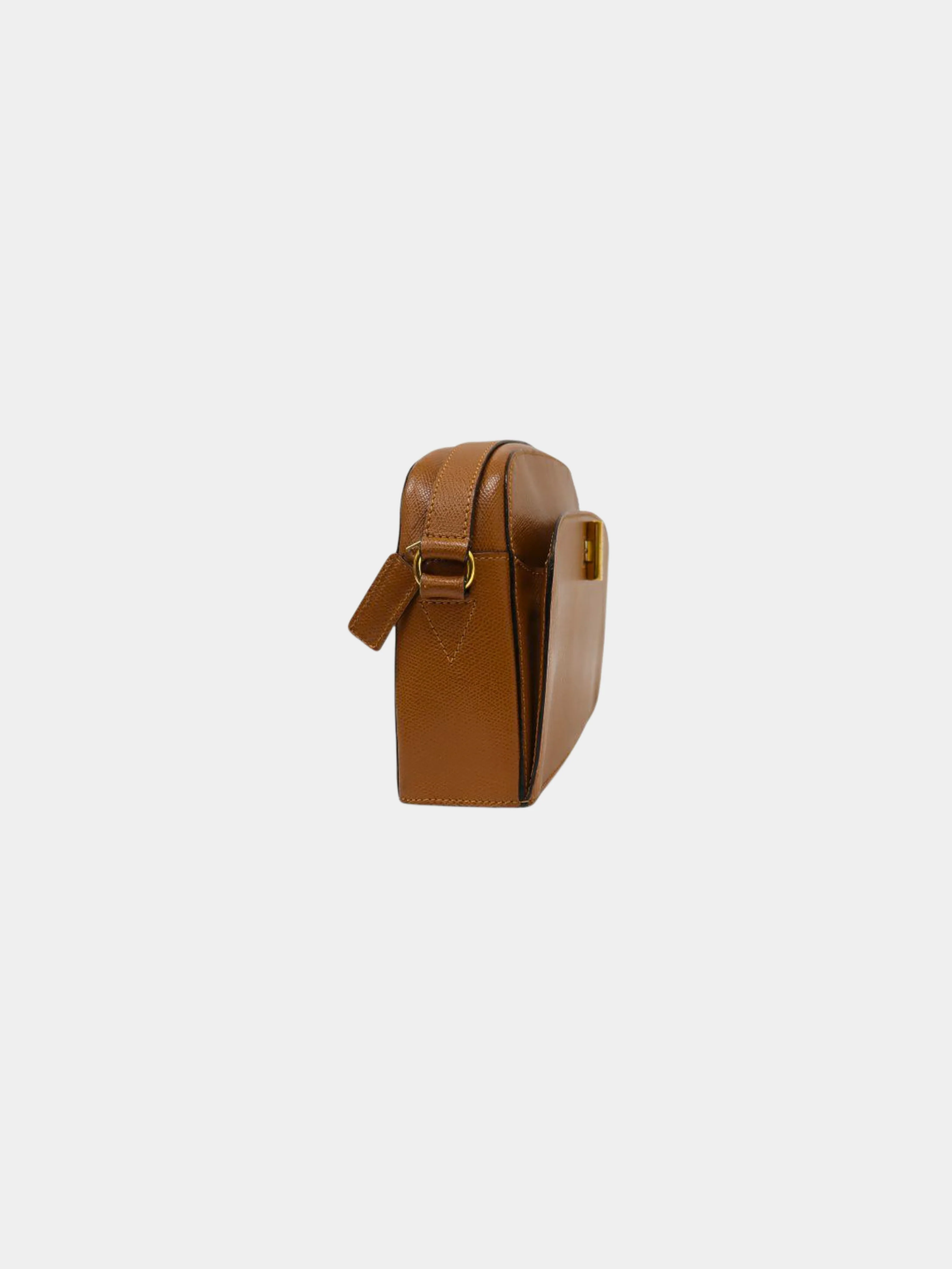 Celine 1990s Camel Logo Turn-Lock Leather Shoulder Bag - Image 3