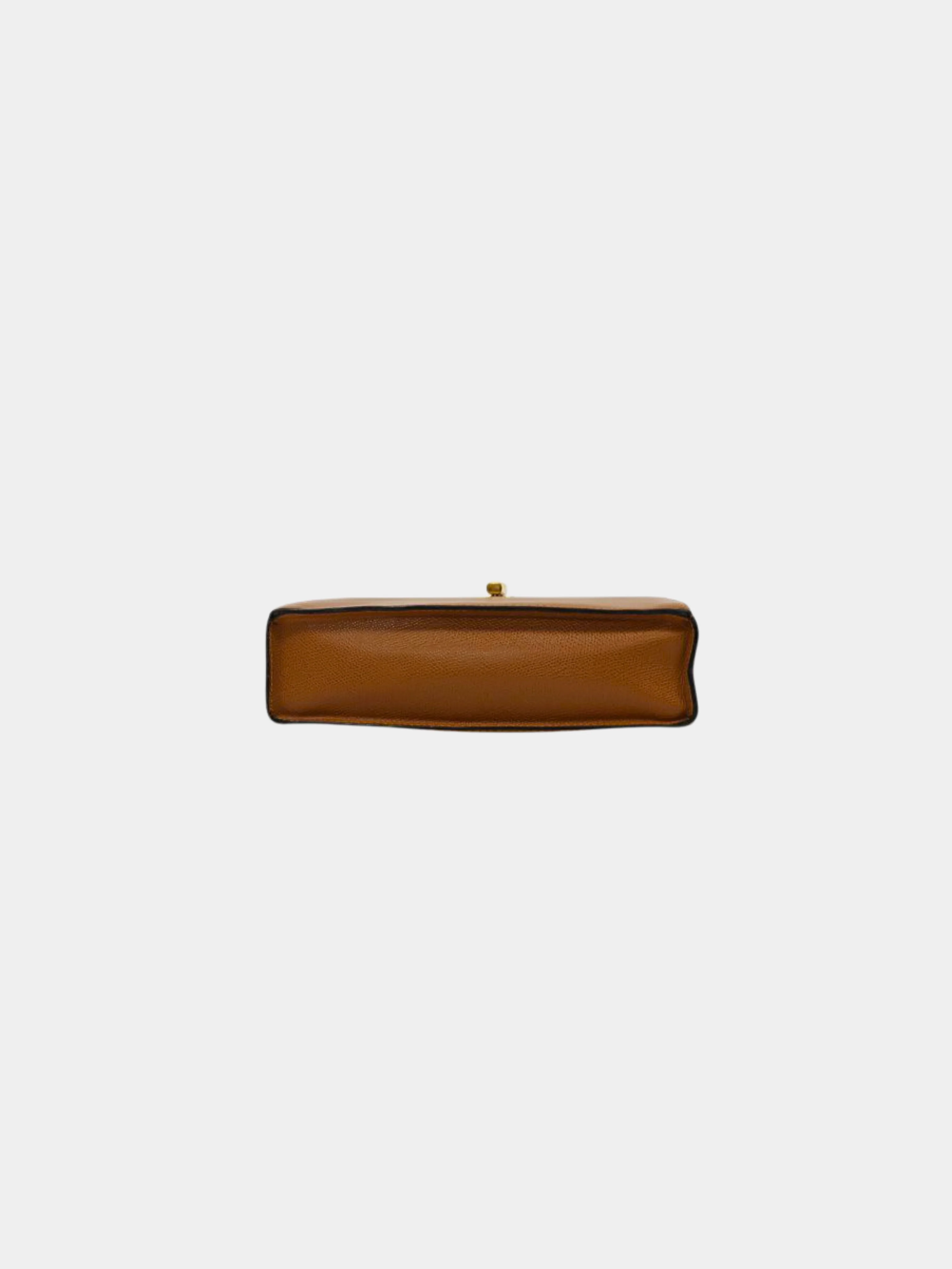 Celine 1990s Camel Logo Turn-Lock Leather Shoulder Bag - Image 4