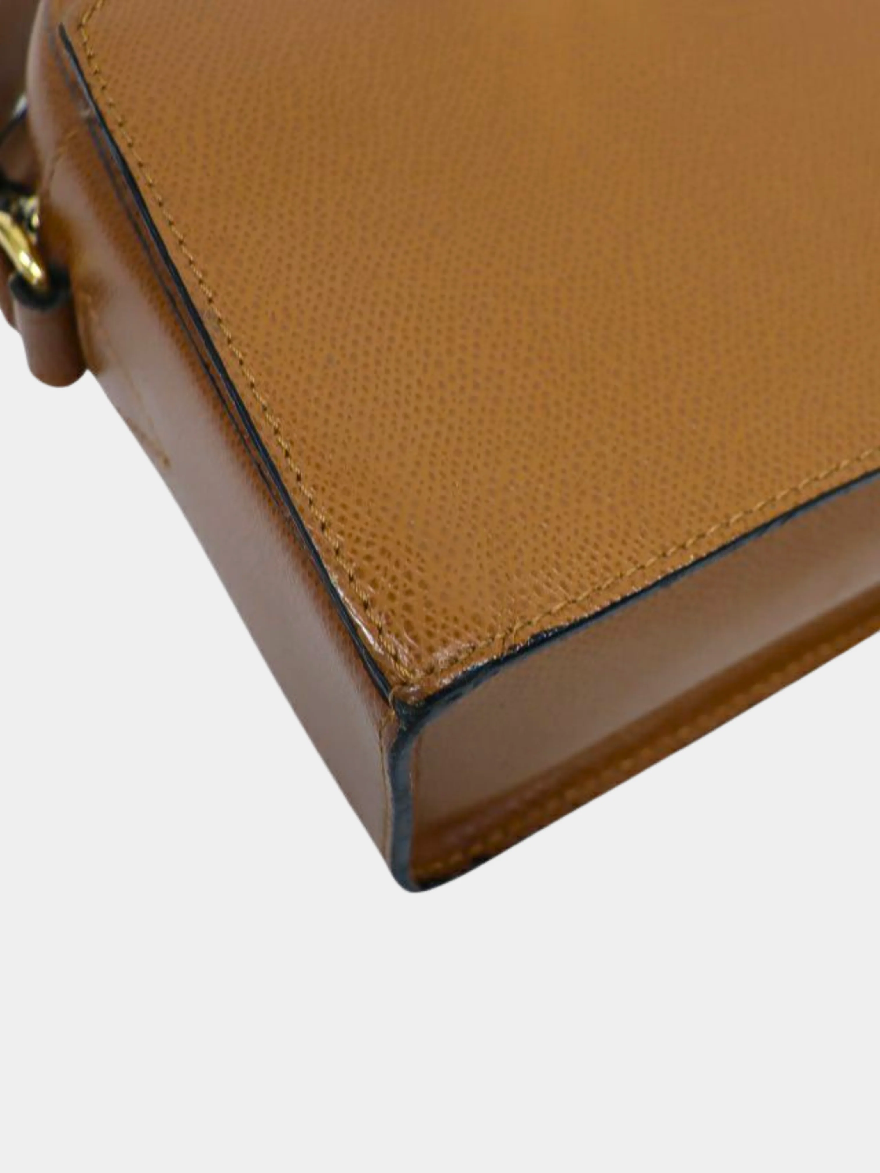 Celine 1990s Camel Logo Turn-Lock Leather Shoulder Bag - Image 5