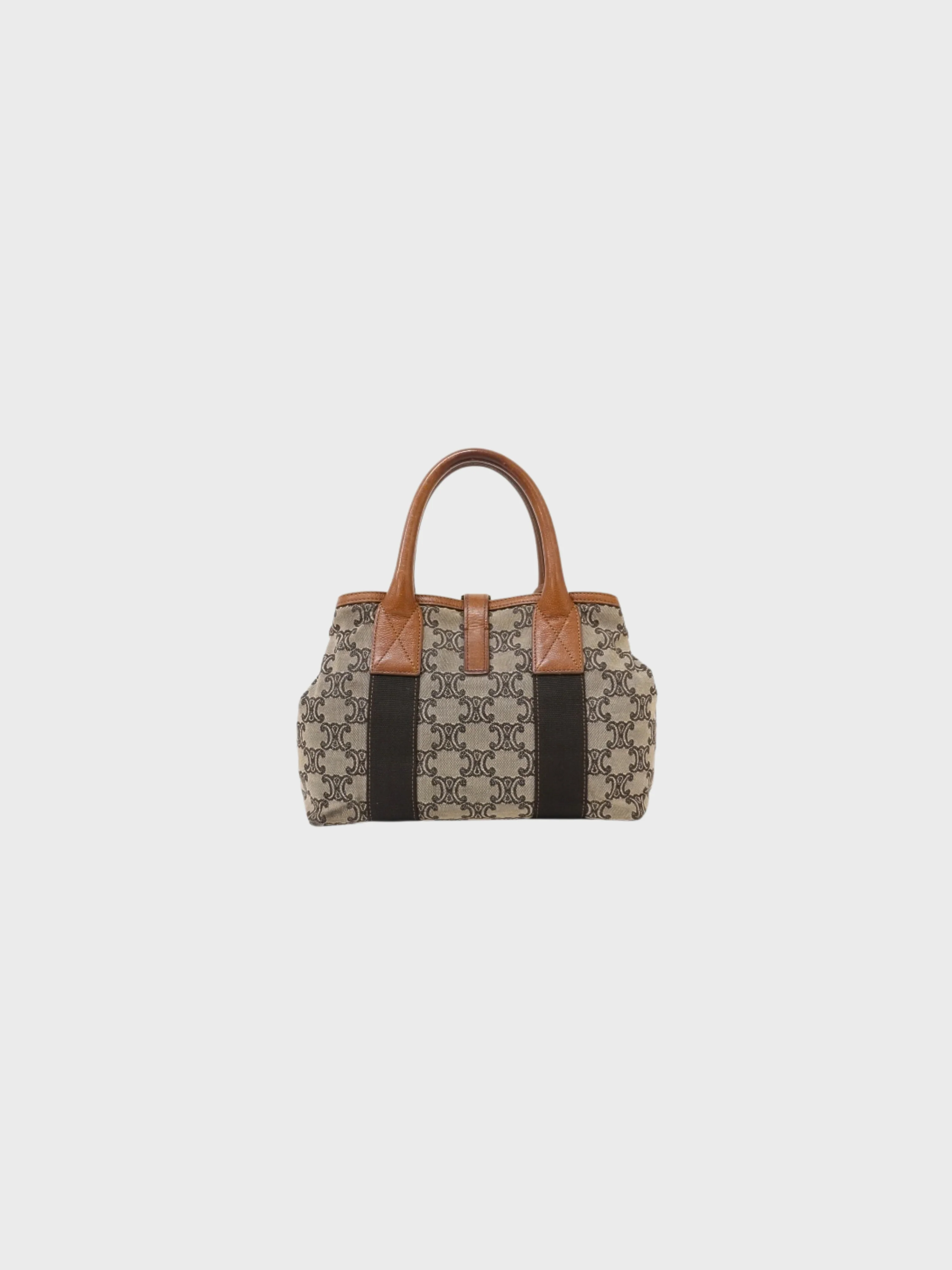 Celine 2000s Beige Brown Macadam Canvas Handbag - Image 2