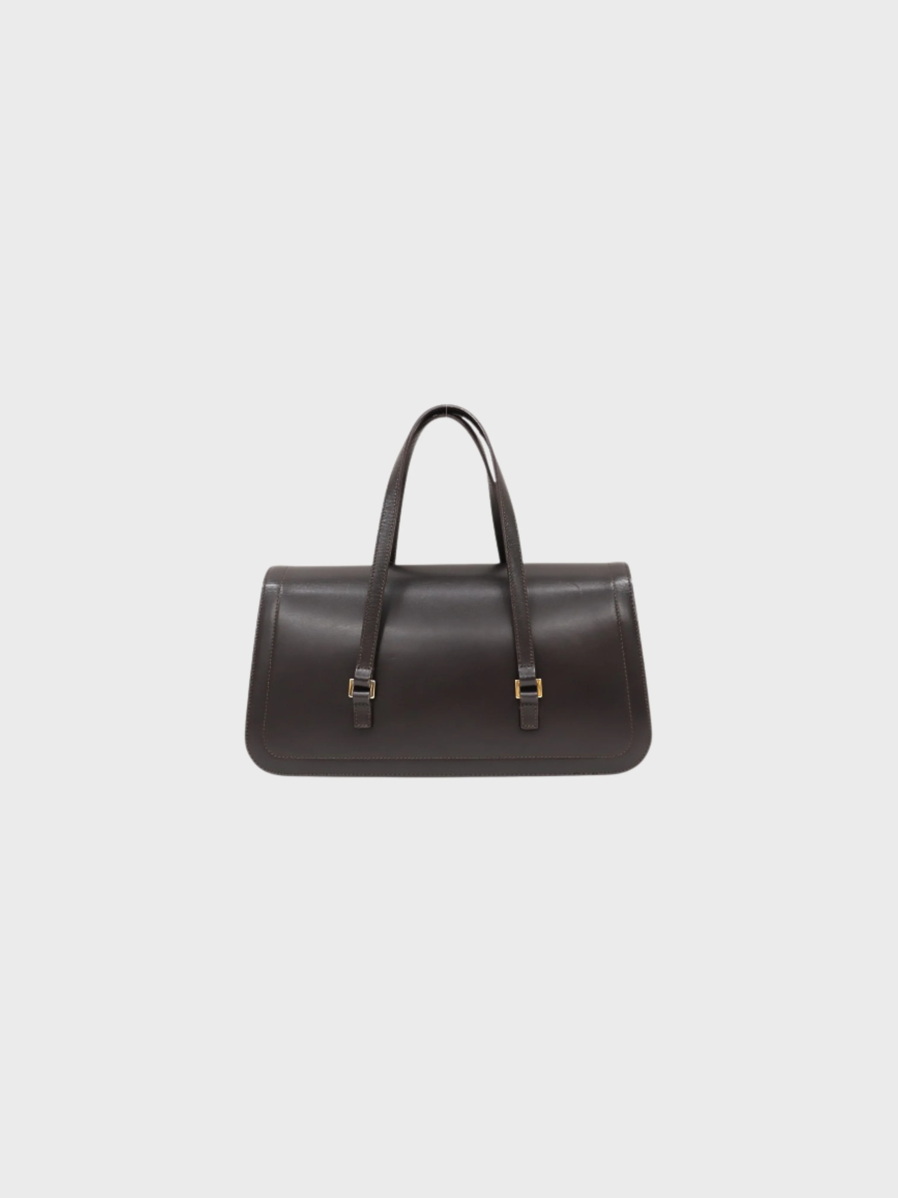 Celine 2000s Black Leather Triomphe Handbag - Image 2