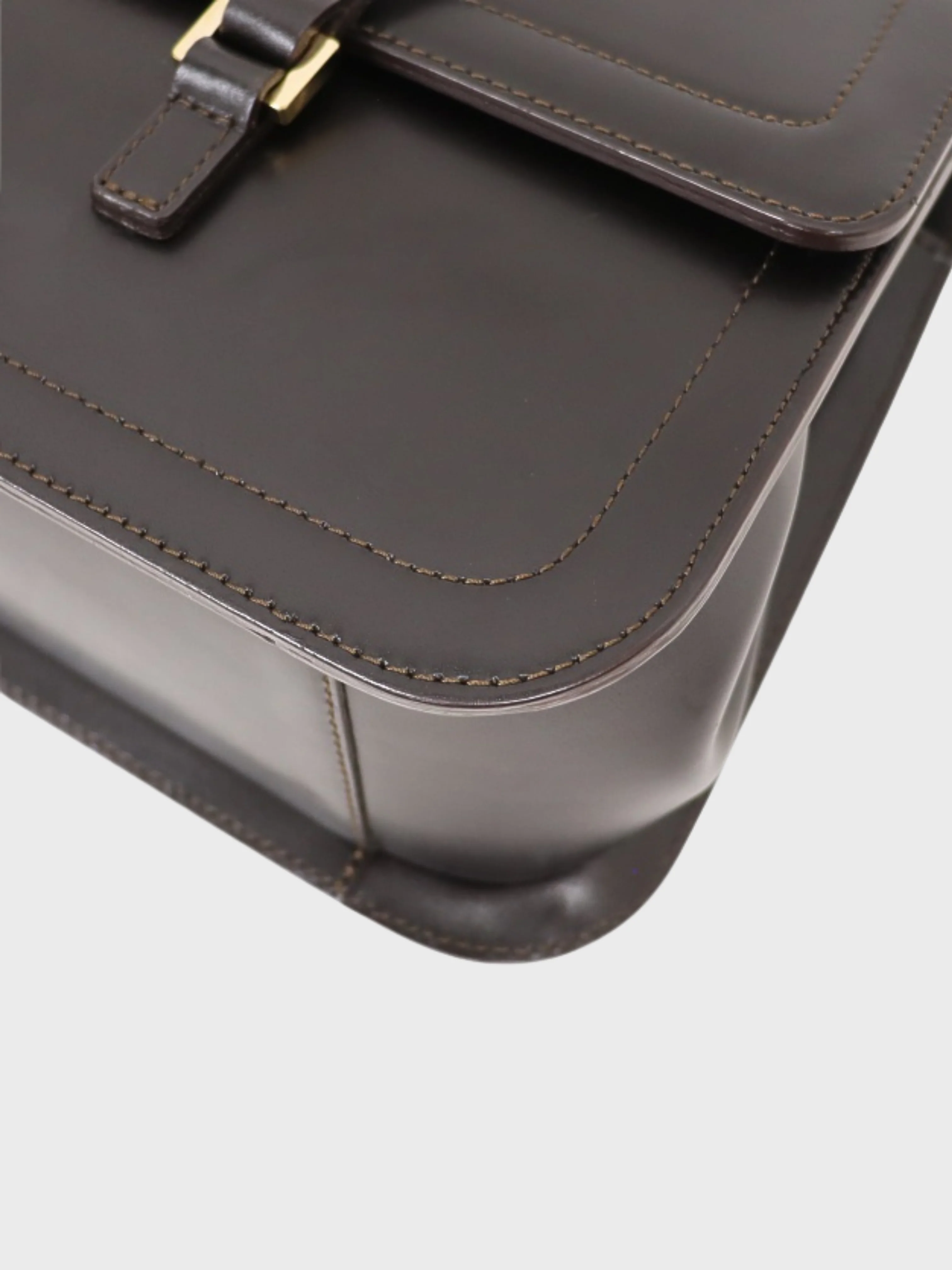 Celine 2000s Black Leather Triomphe Handbag - Image 4