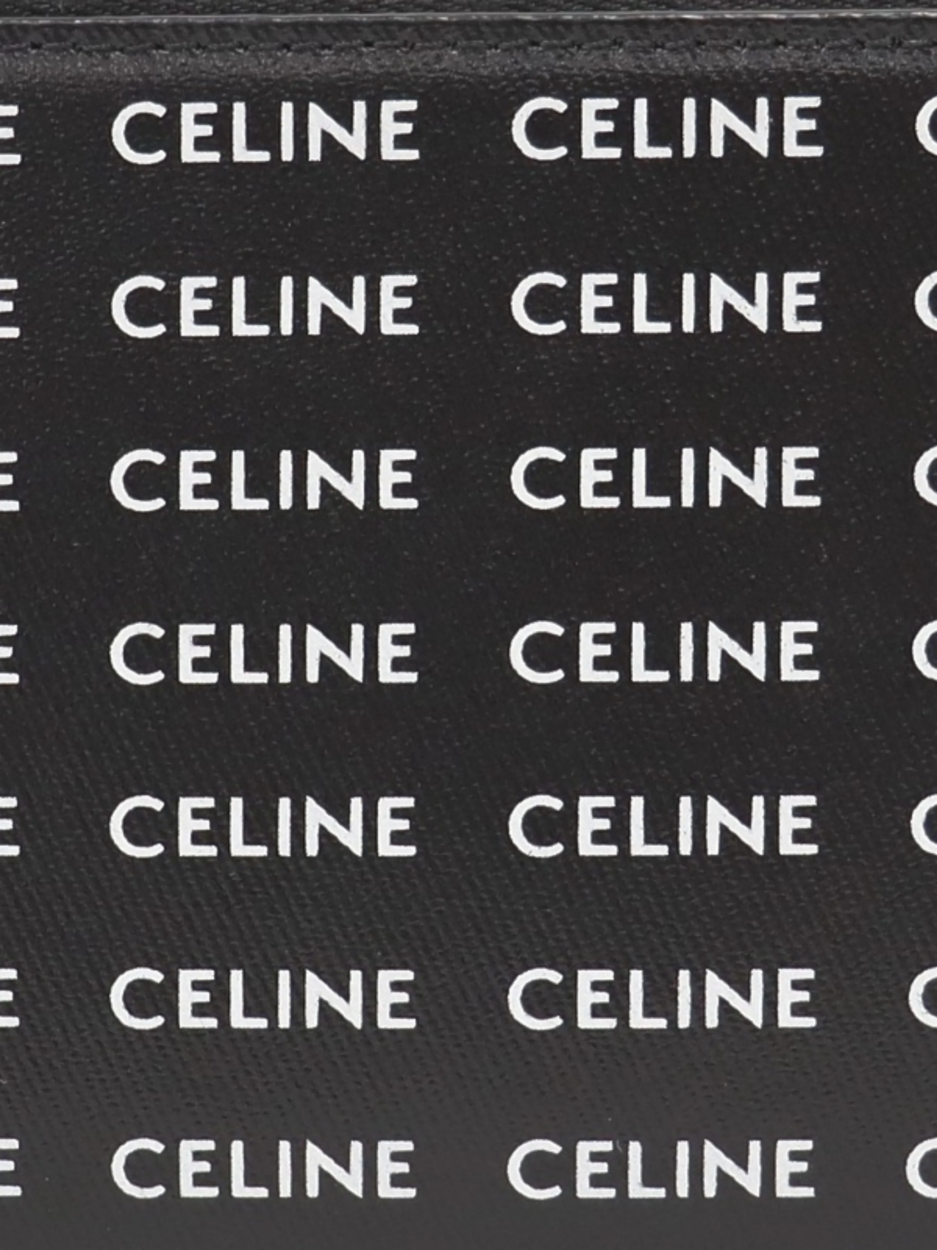 Celine 2020s Black White Leather Logo Zip Coin Case - Image 5