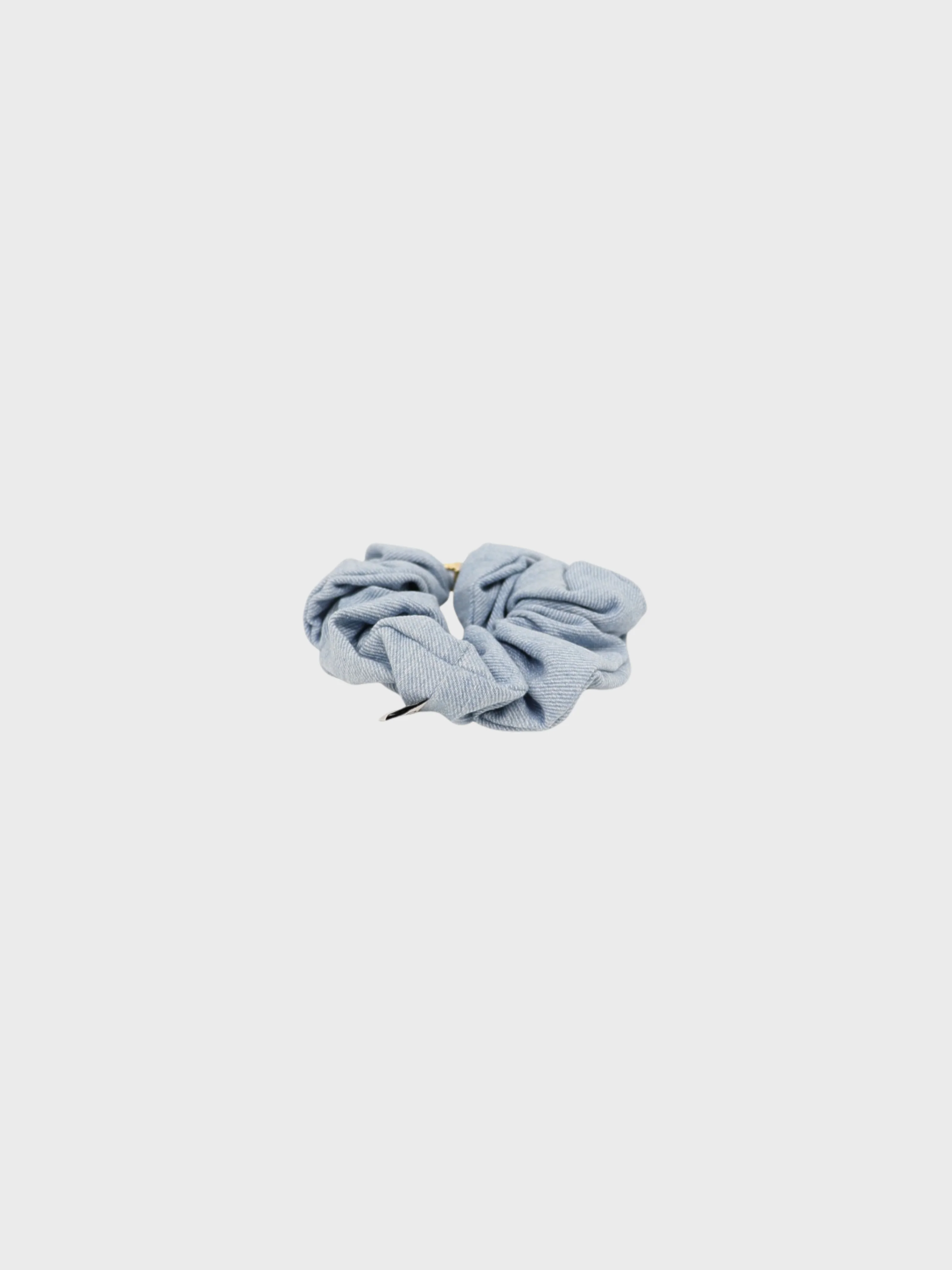 Celine 2020s Blue Cotton Triomphe Denim Scrunchie - Image 3