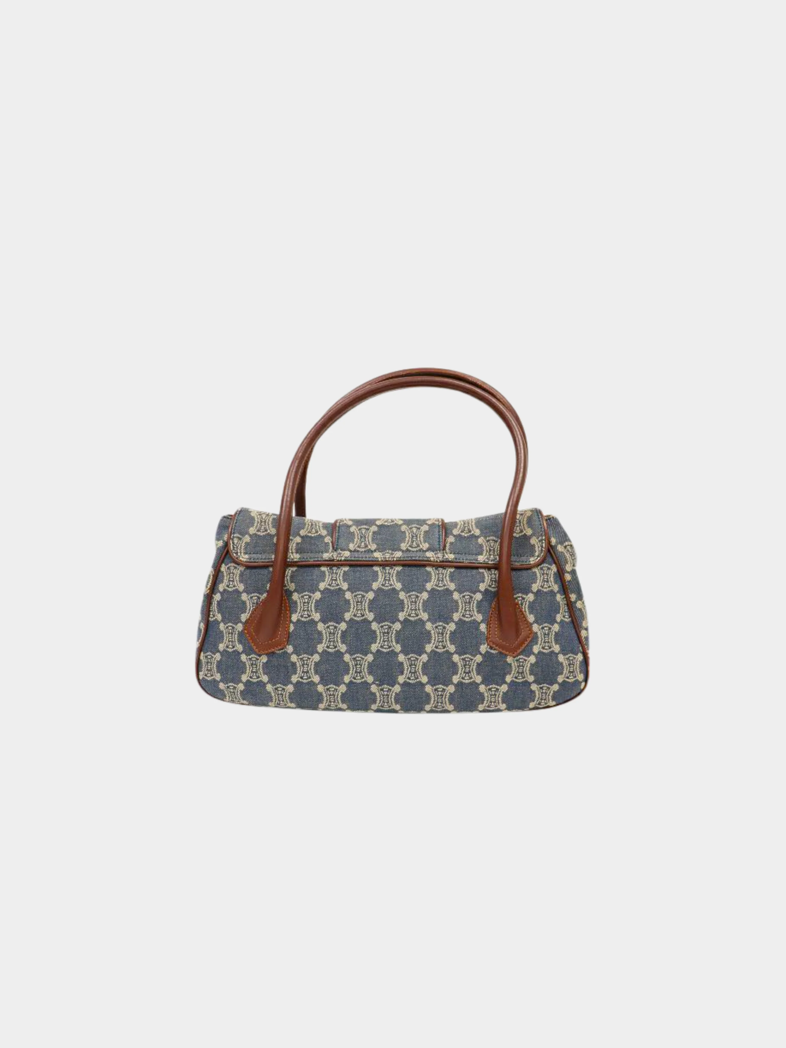 Celine 2000s Blue Denim Monogram Macadam Bag - Image 2