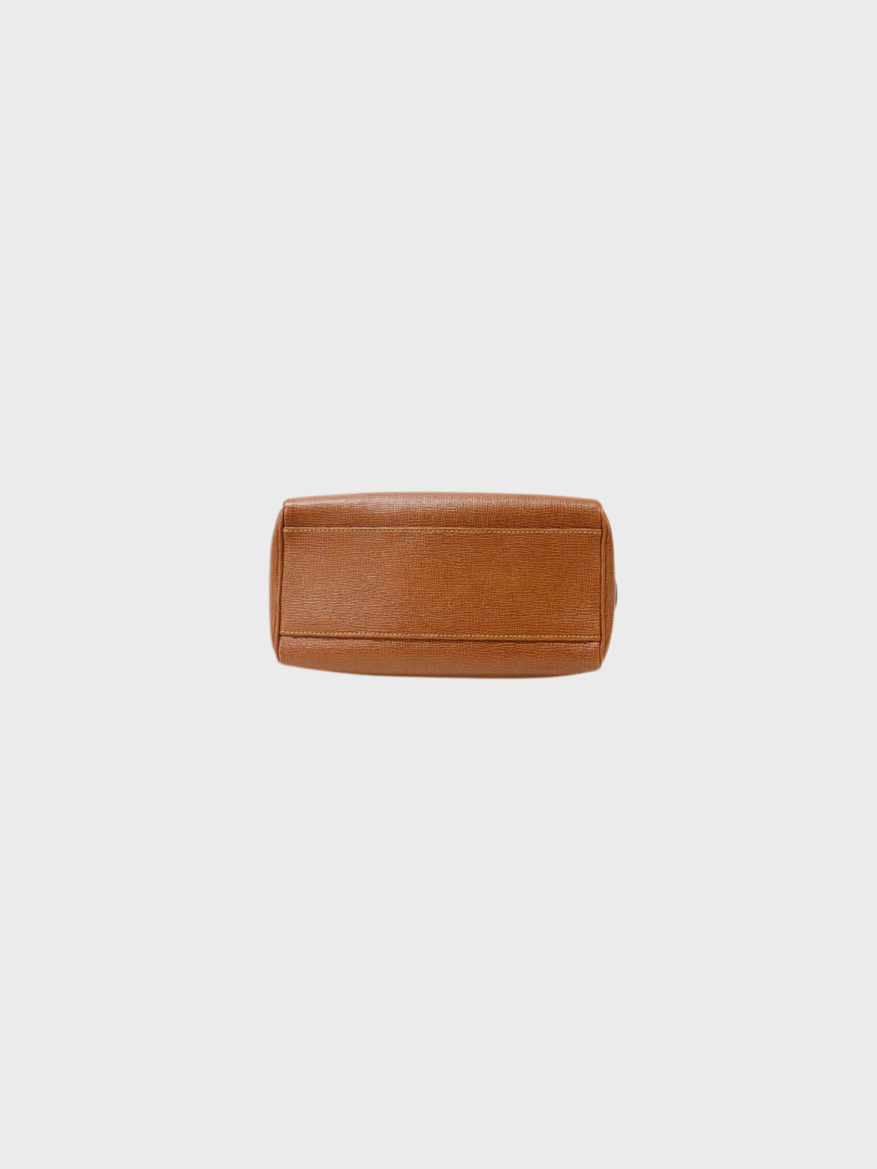 Celine 2000s Brown Blazon-Stamped Leather Boston Bag - Image 3