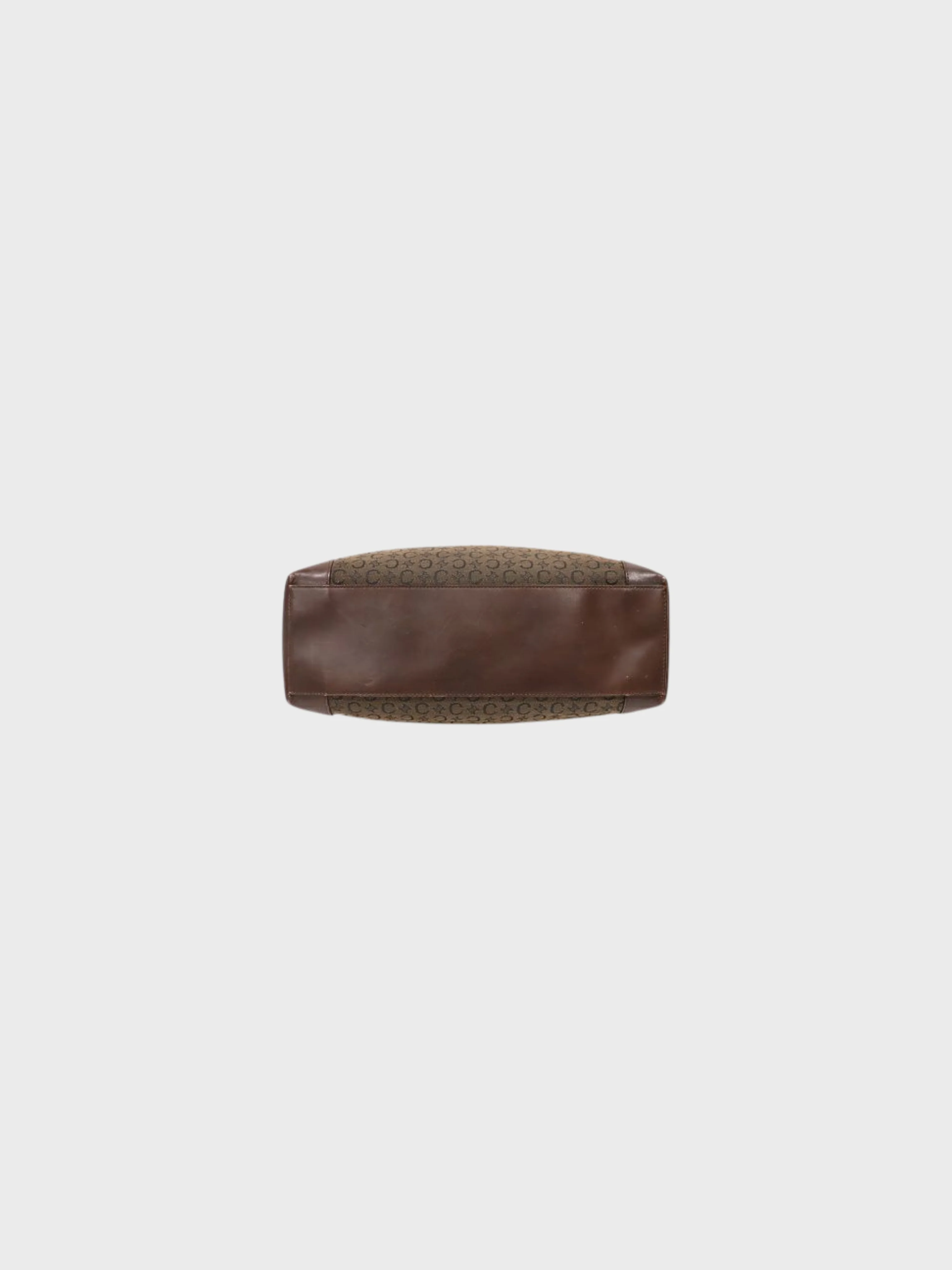 Celine 2000s Brown C-Macadam Canvas Leather One-Shoulder Bagc - Image 4
