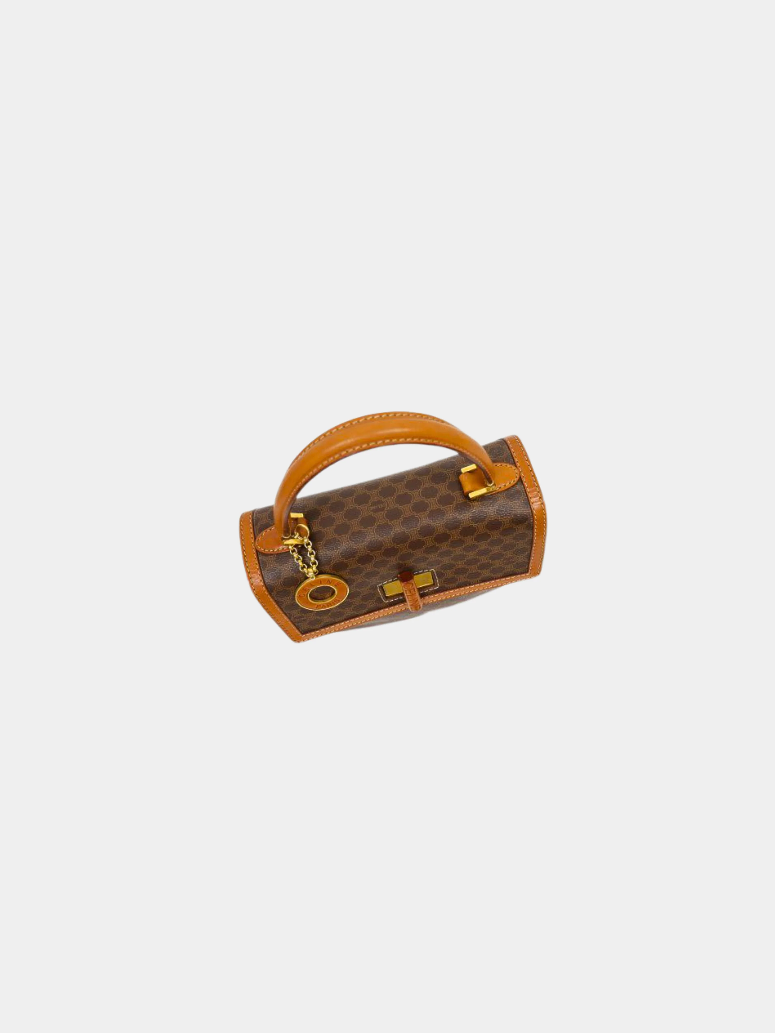 Celine 2000s Brown Macadam Turn Lock Handbag - Image 7