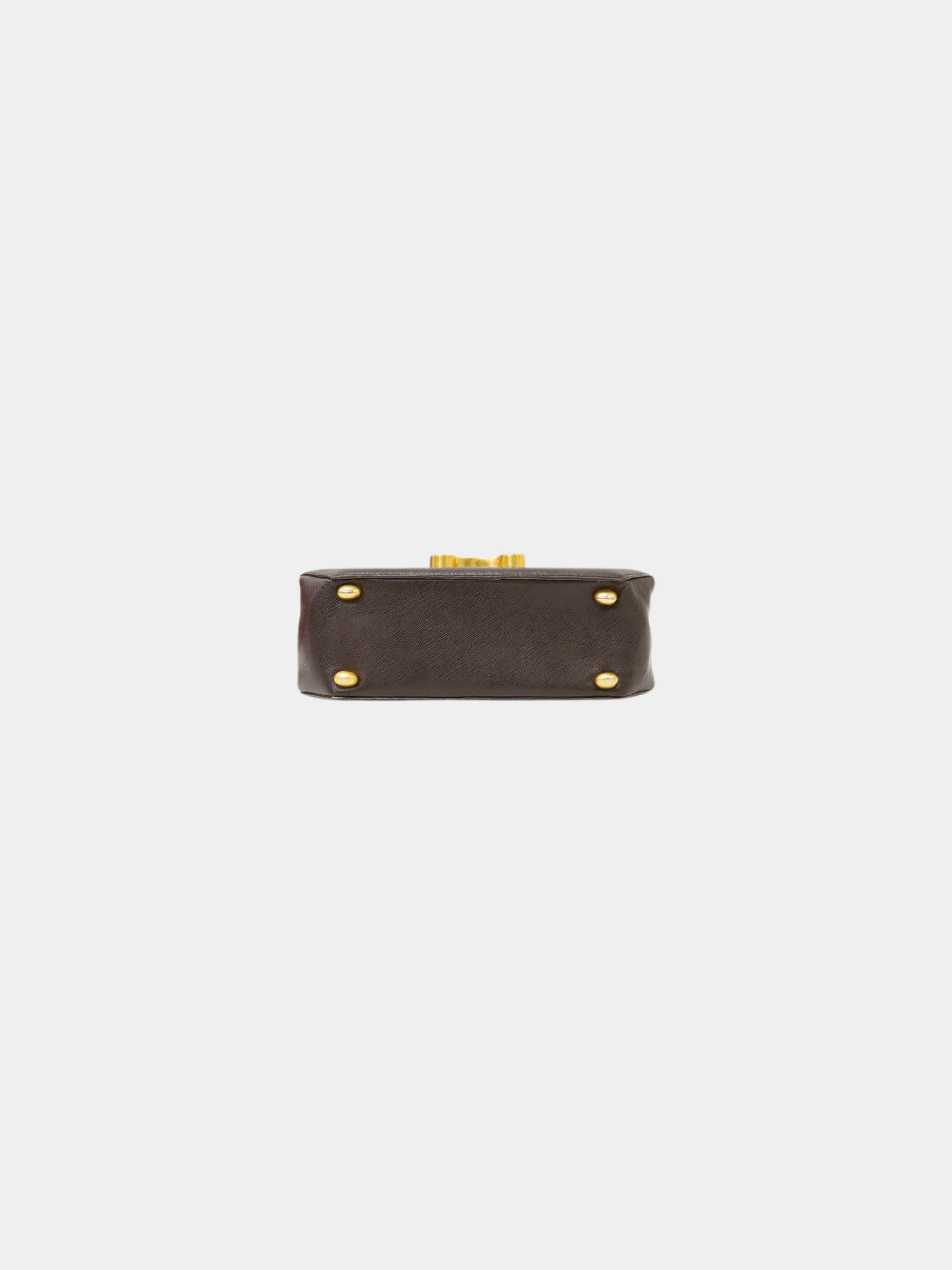 Celine 2000s Brown Triomphe Leather 2-Way Bag - Image 4