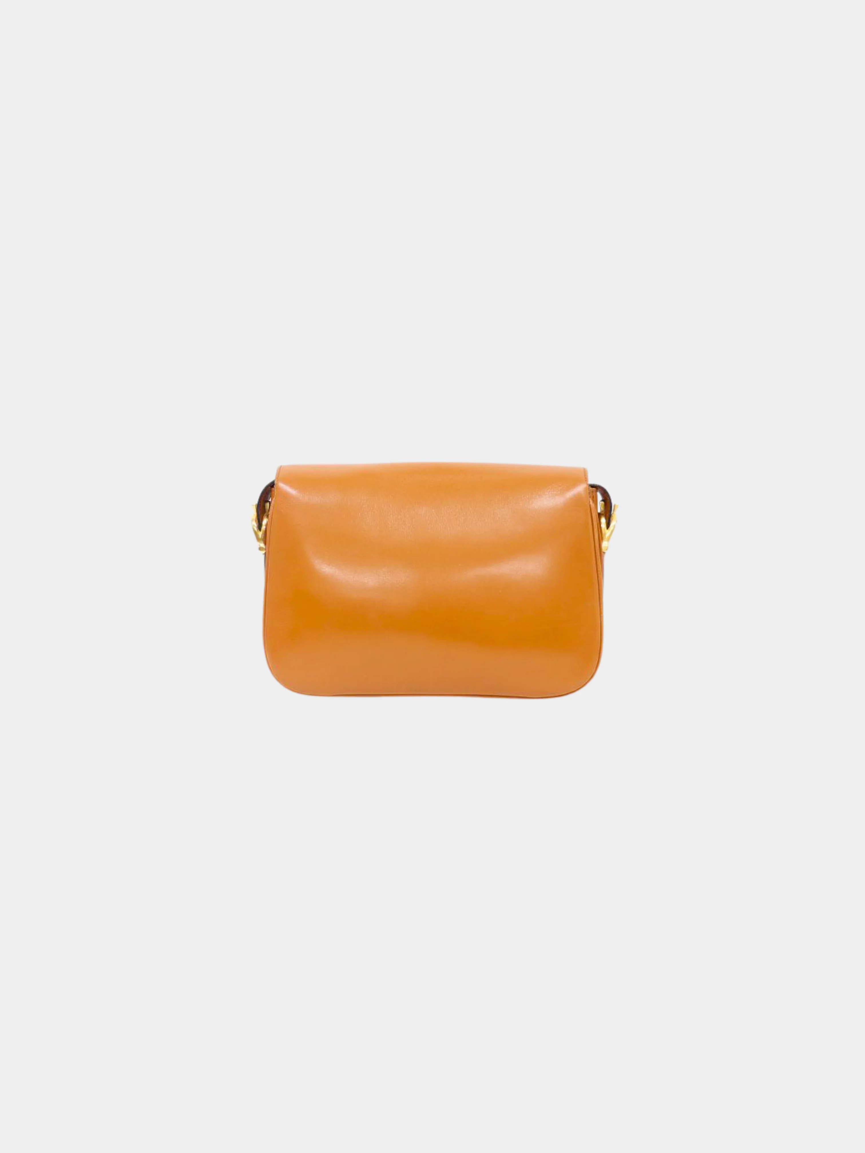 Celine 2000s Brown Triomphe Leather Shoulder Bag - Image 2