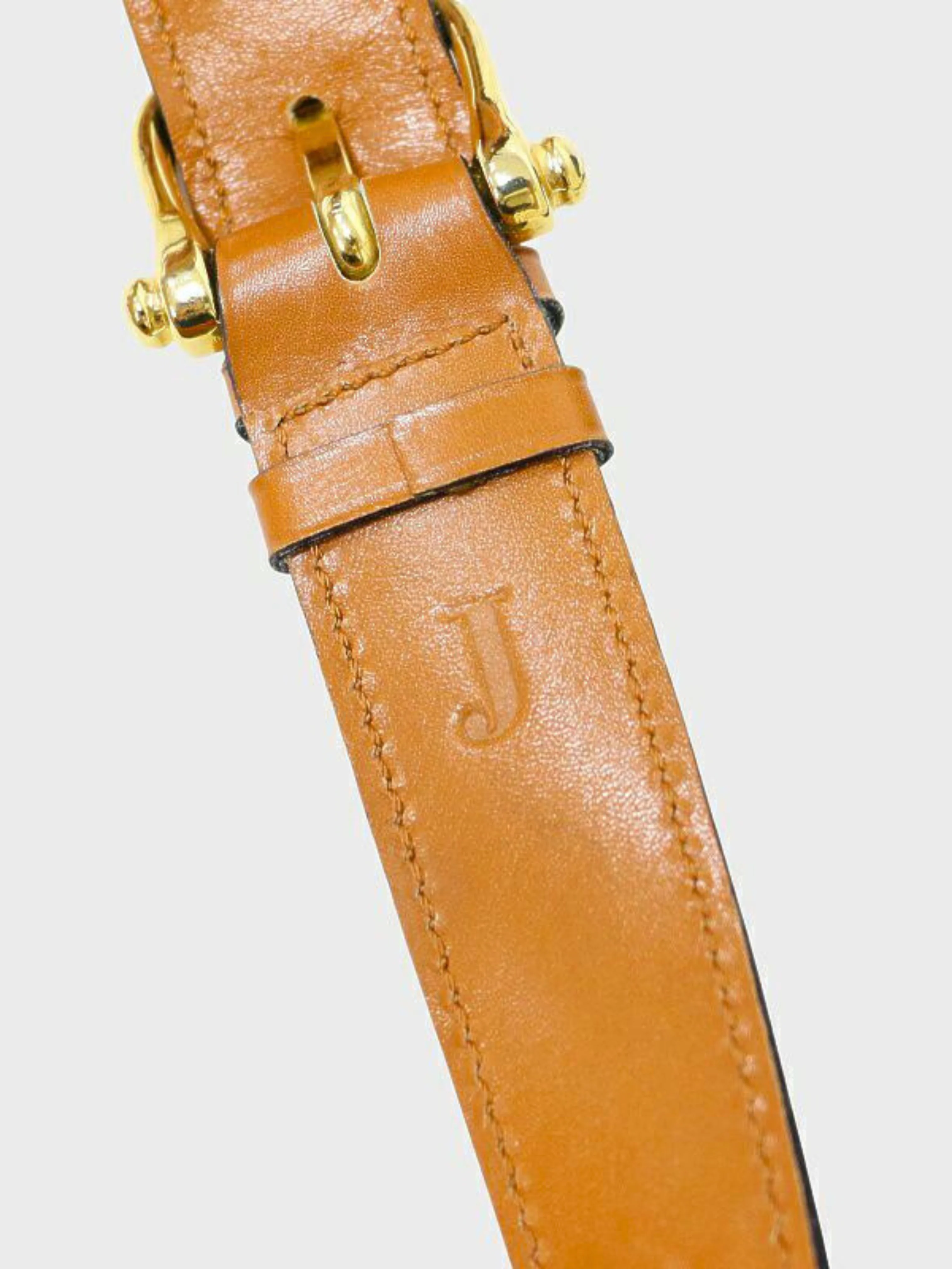 Celine 2000s Brown Triomphe Leather Shoulder Bag - Image 9