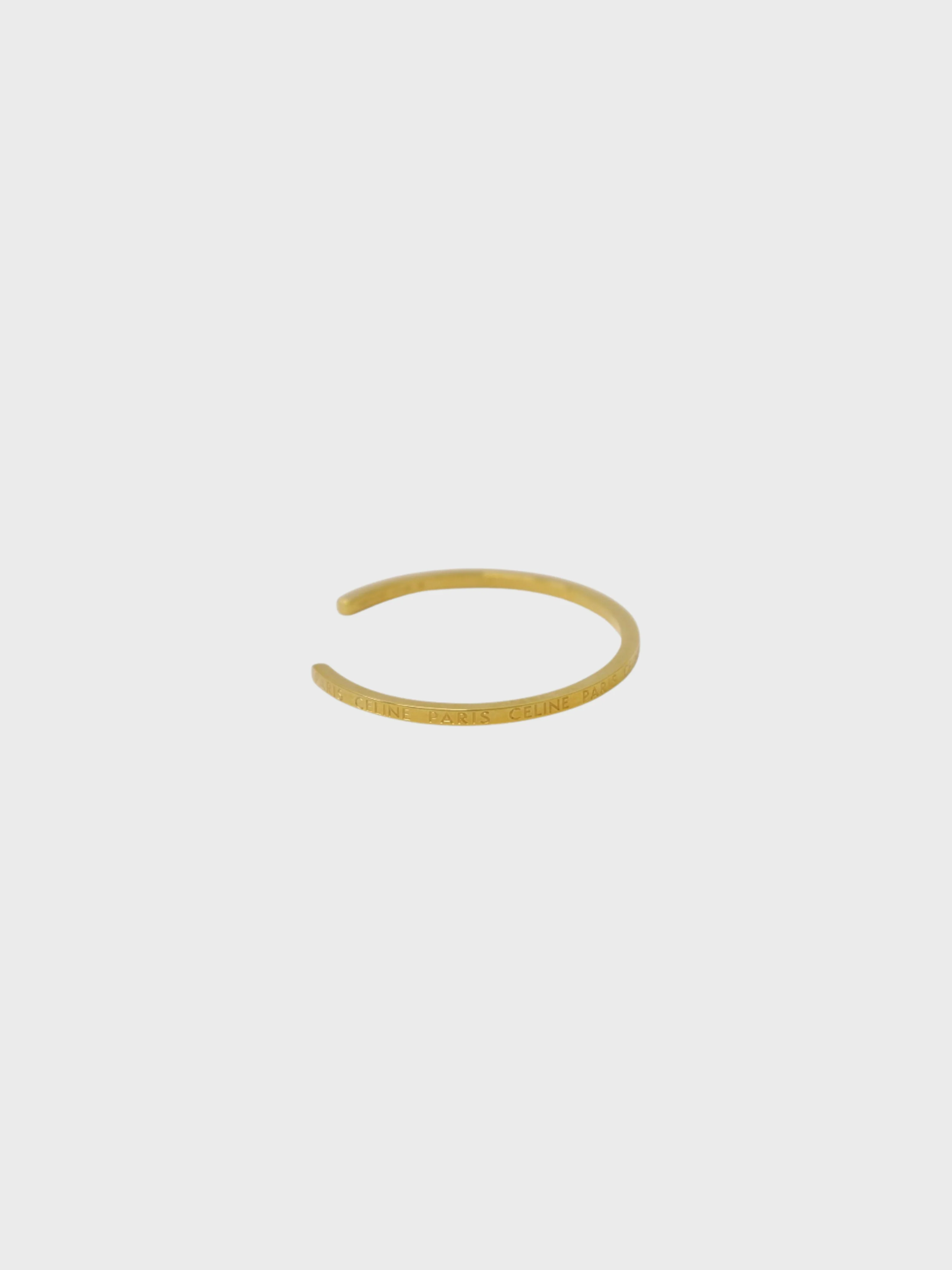 Celine 2019 Gold Plated Metal Thin Cuff Bangle - Image 2