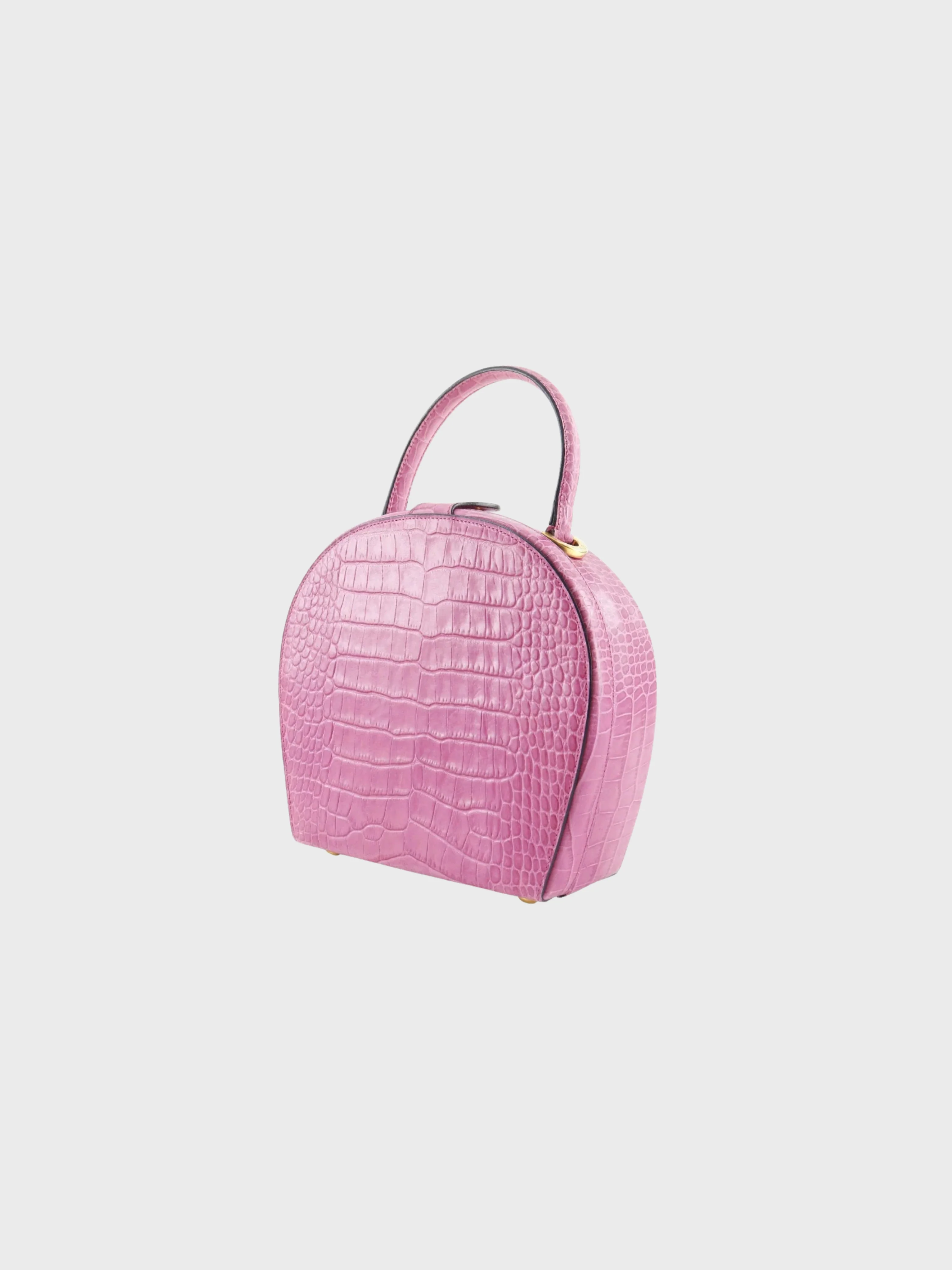 Celine 2000s Raspberry Pink Embossed Leather Handbag - Image 2