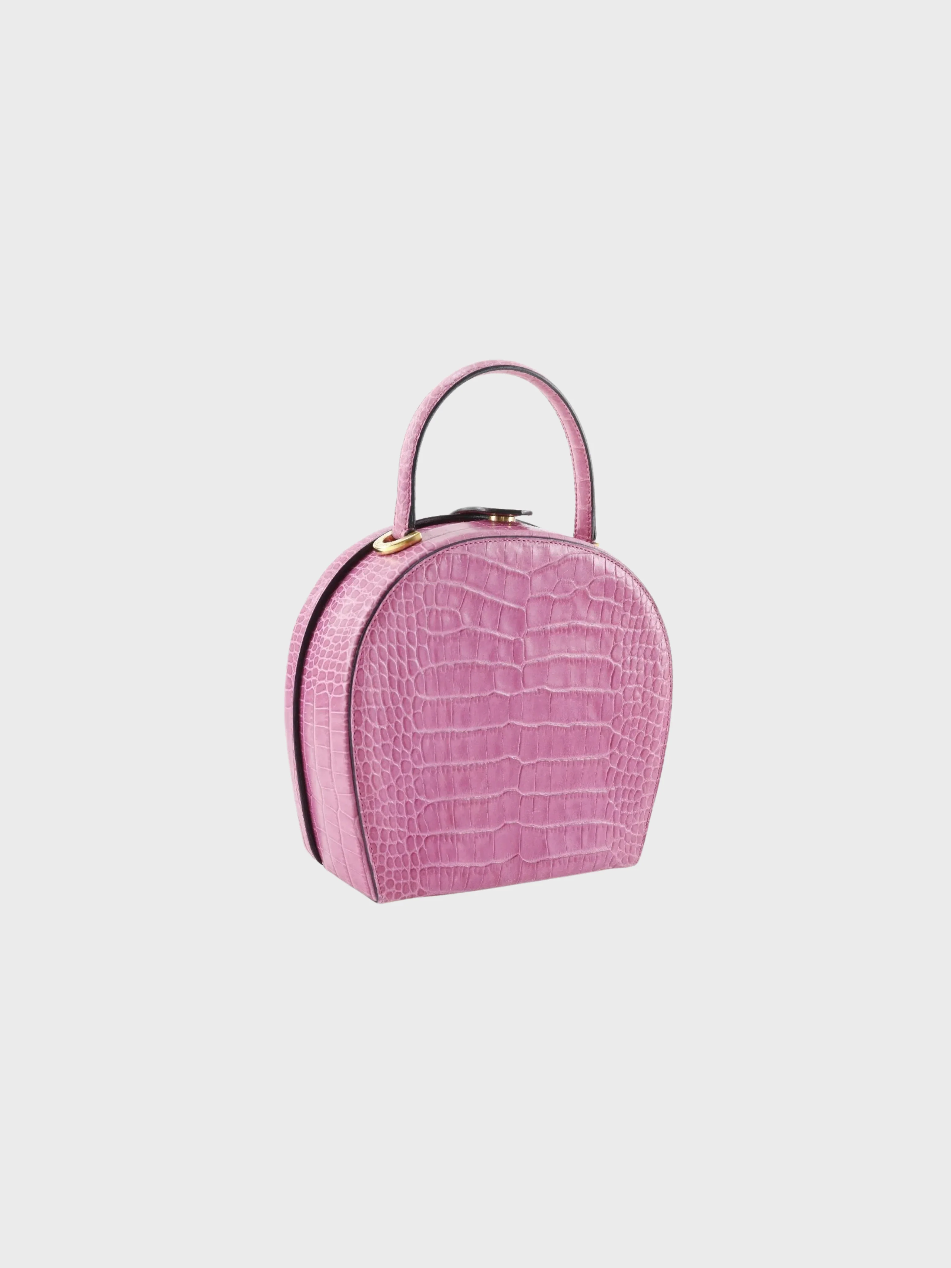 Celine 2000s Raspberry Pink Embossed Leather Handbag - Image 3