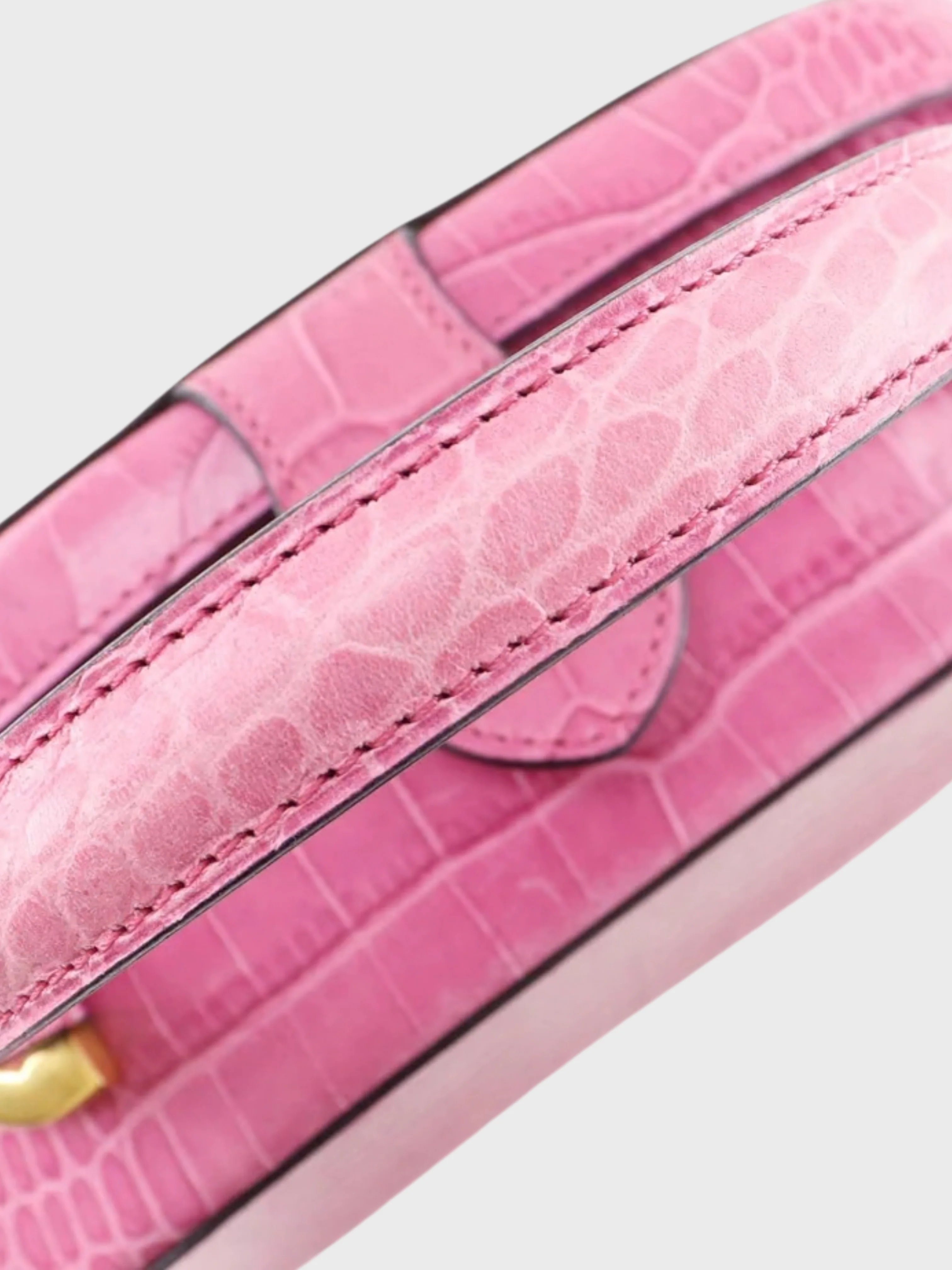 Celine 2000s Raspberry Pink Embossed Leather Handbag - Image 4