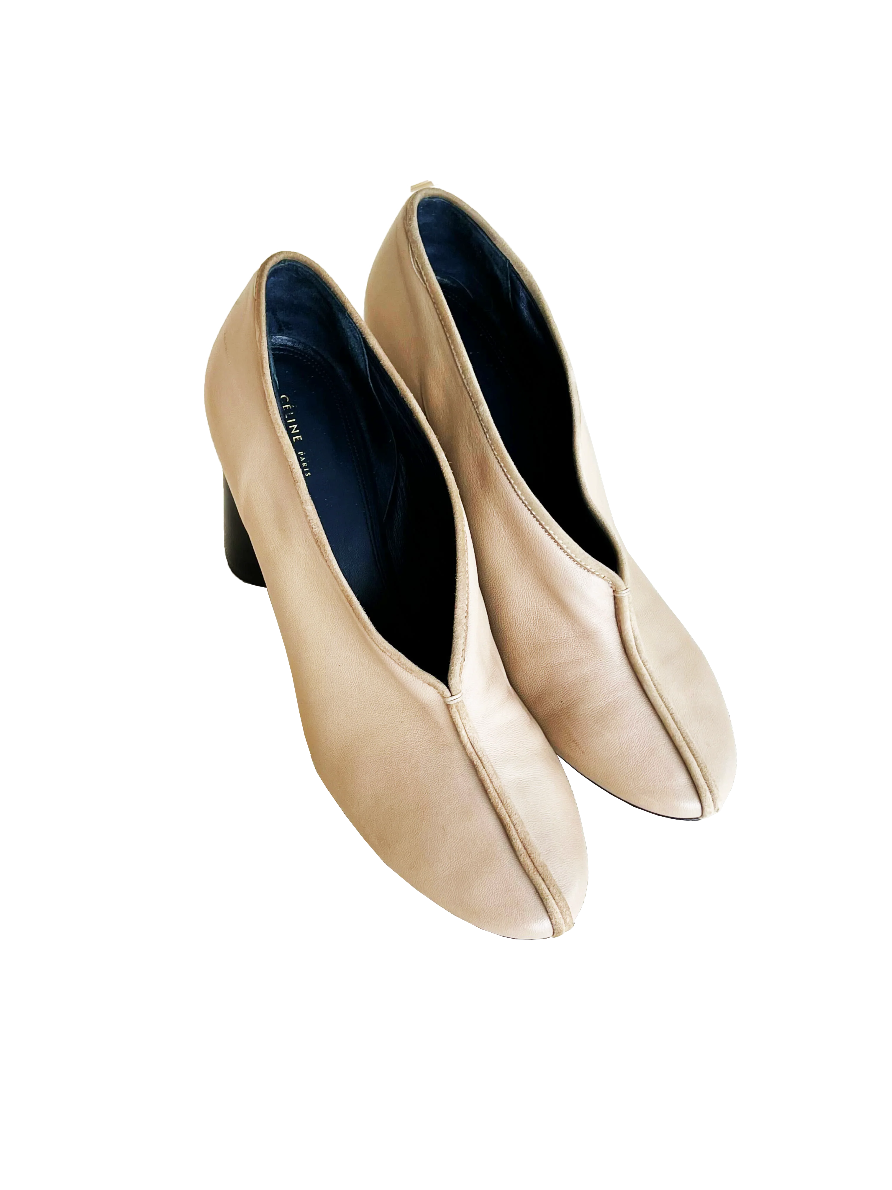 Celine 2000s Split Toe Beige Heels - Image 3