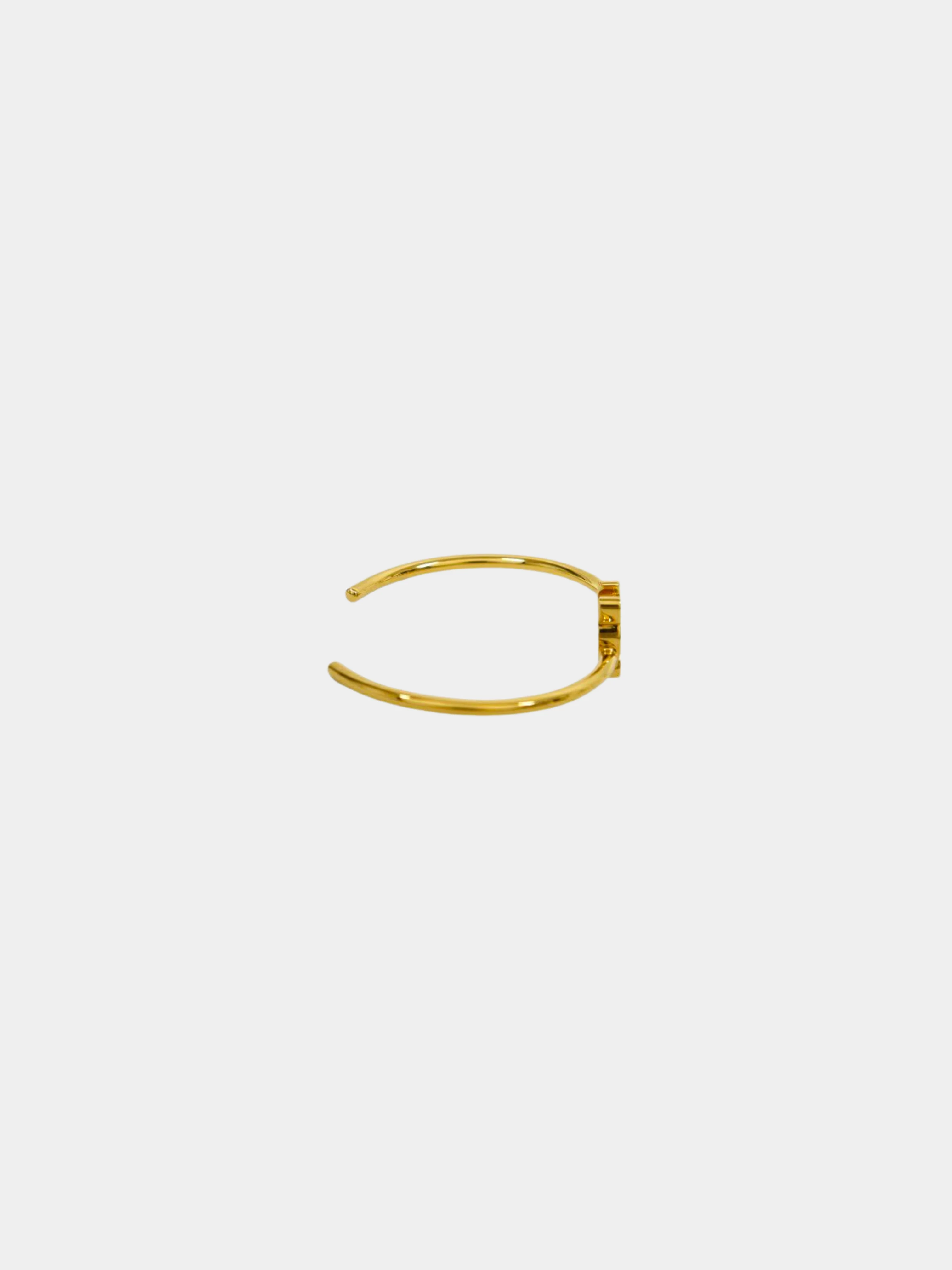 Celine 2020s Gold Triomphe Asymmetric Cuff - Image 3