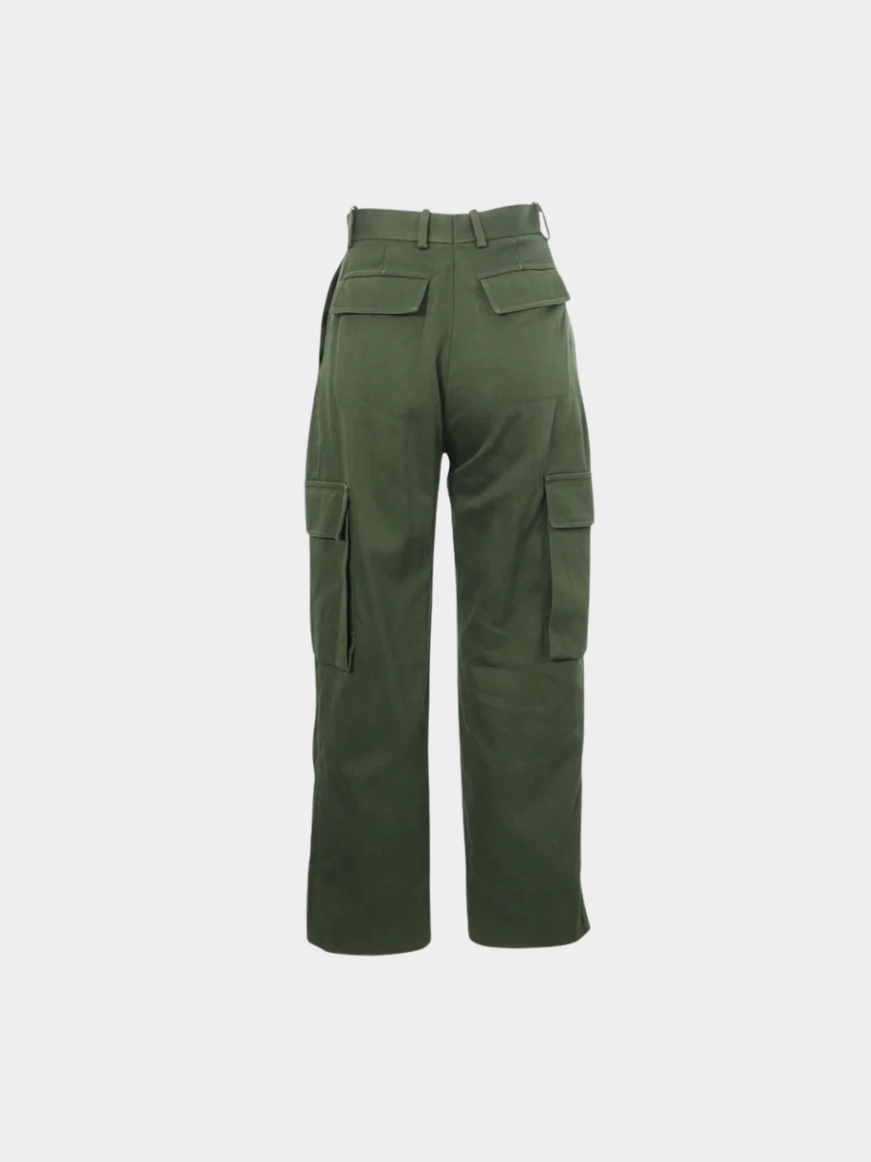 Celine by Phoebe Philo 2000s Green Cotton Cargo Pants - Image 2