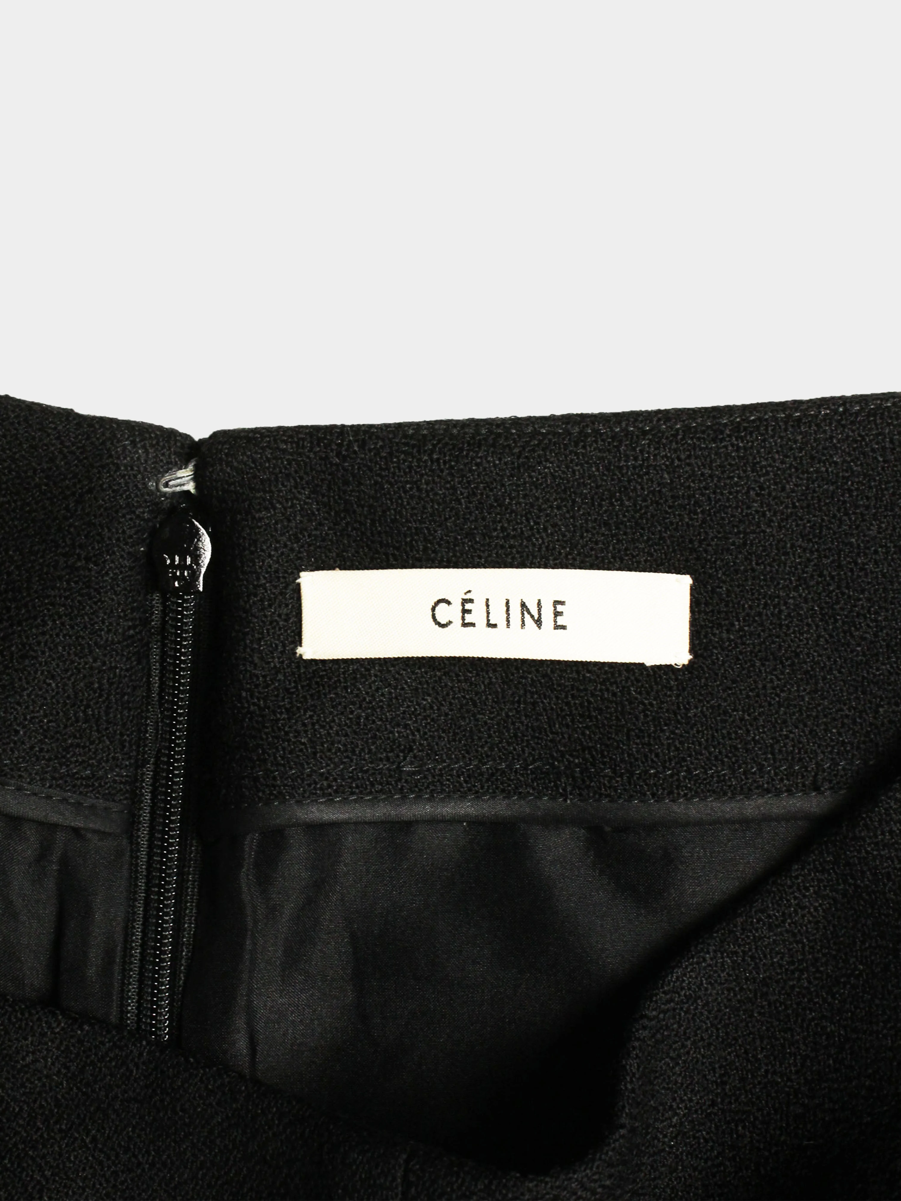 Céline by Phoebe Philo 2010s Black Wool Flared Skirt - Image 3