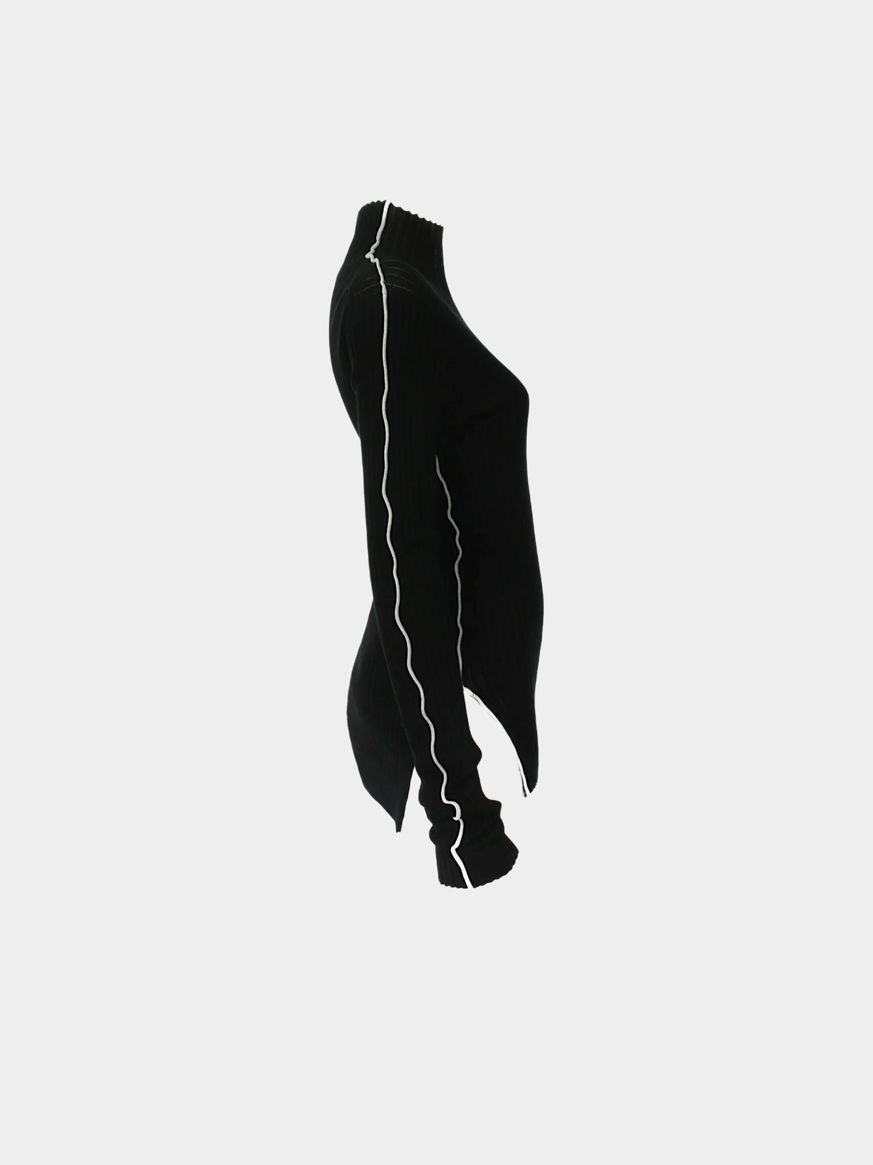 Celine by Phoebe Philo 2010s Black Ribbed Knit Turtleneck Bodycon Dress - Image 2