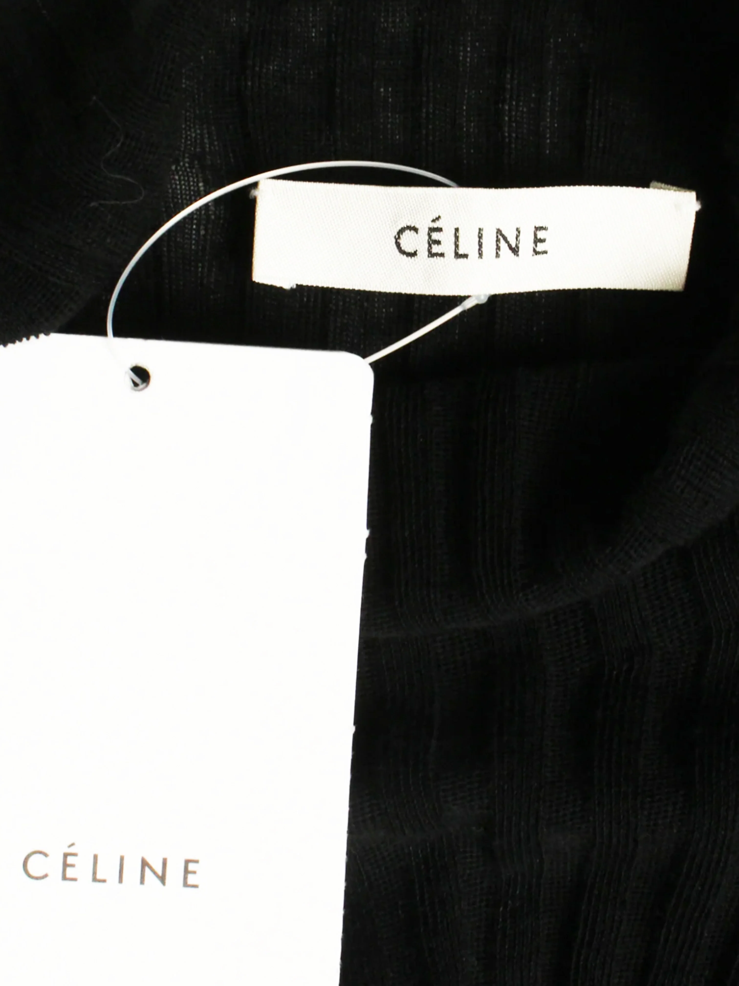 Celine by Phoebe Philo 2010s Black Ribbed Knit Turtleneck Bodycon Dress - Image 4