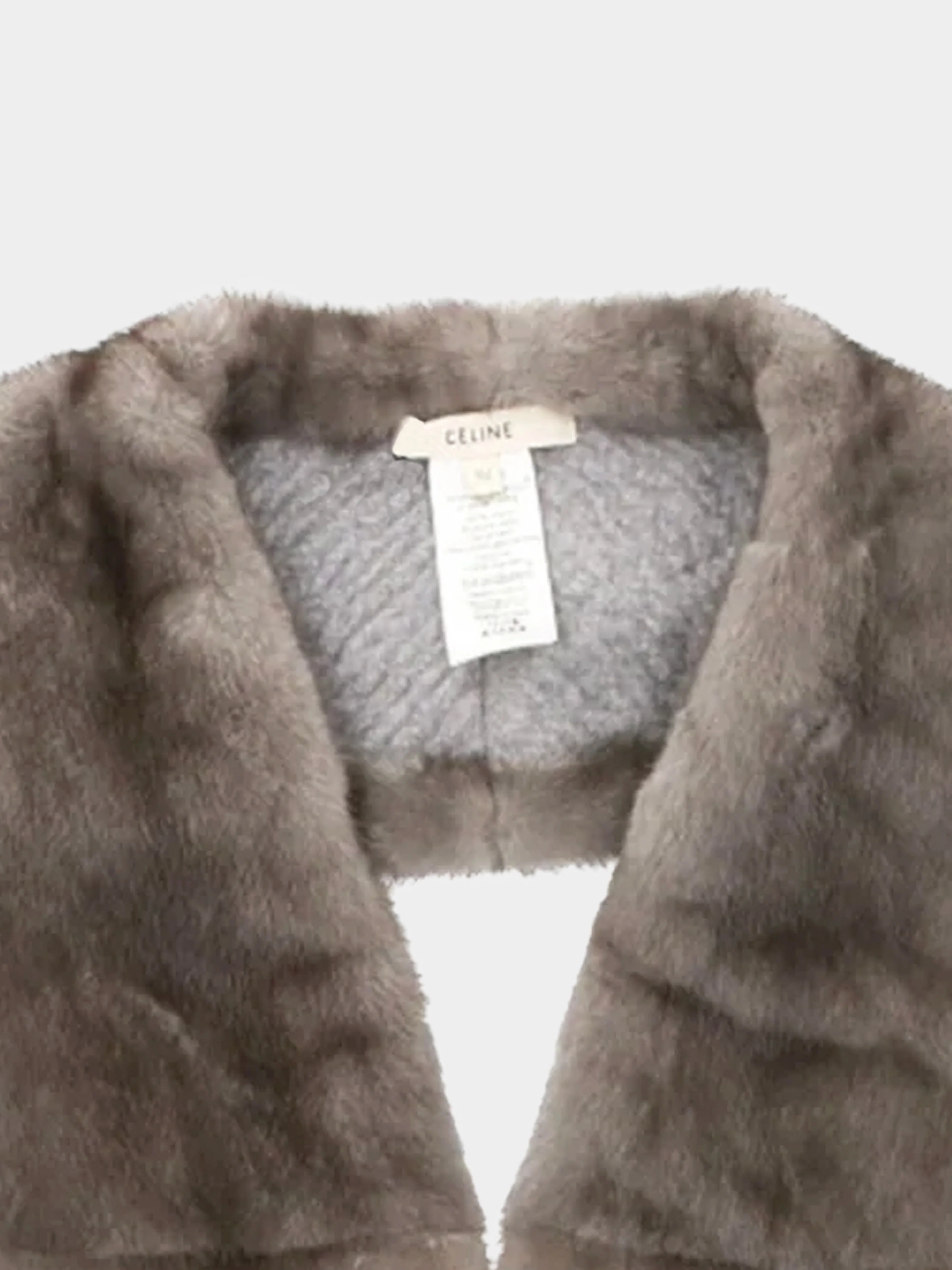 Celine by Phoebe Philo 2010s Grey Fur Vest - Image 2