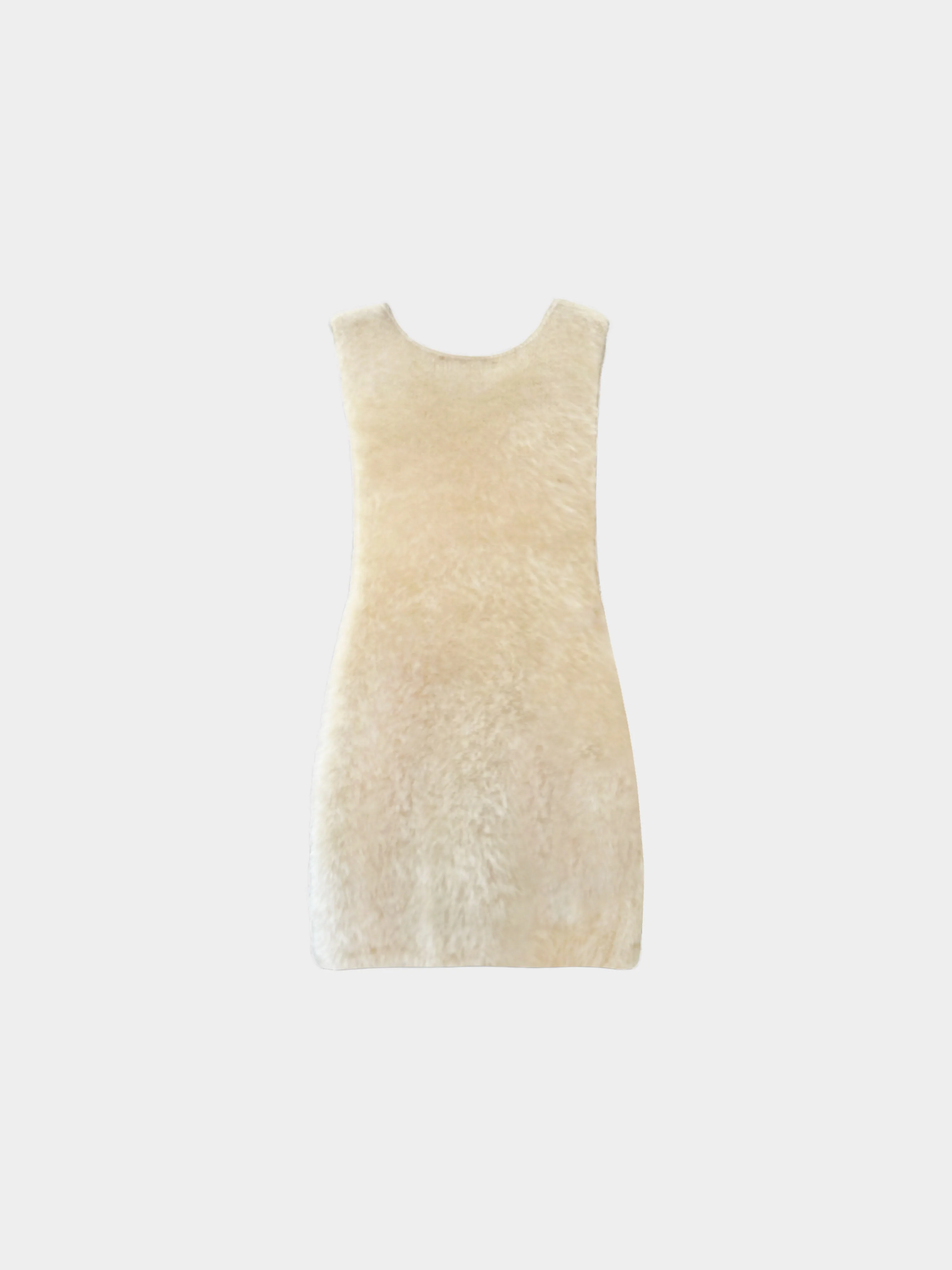 Céline by Phoebe Philo 2010s Light Cream Mohair Tank Top - Image 2