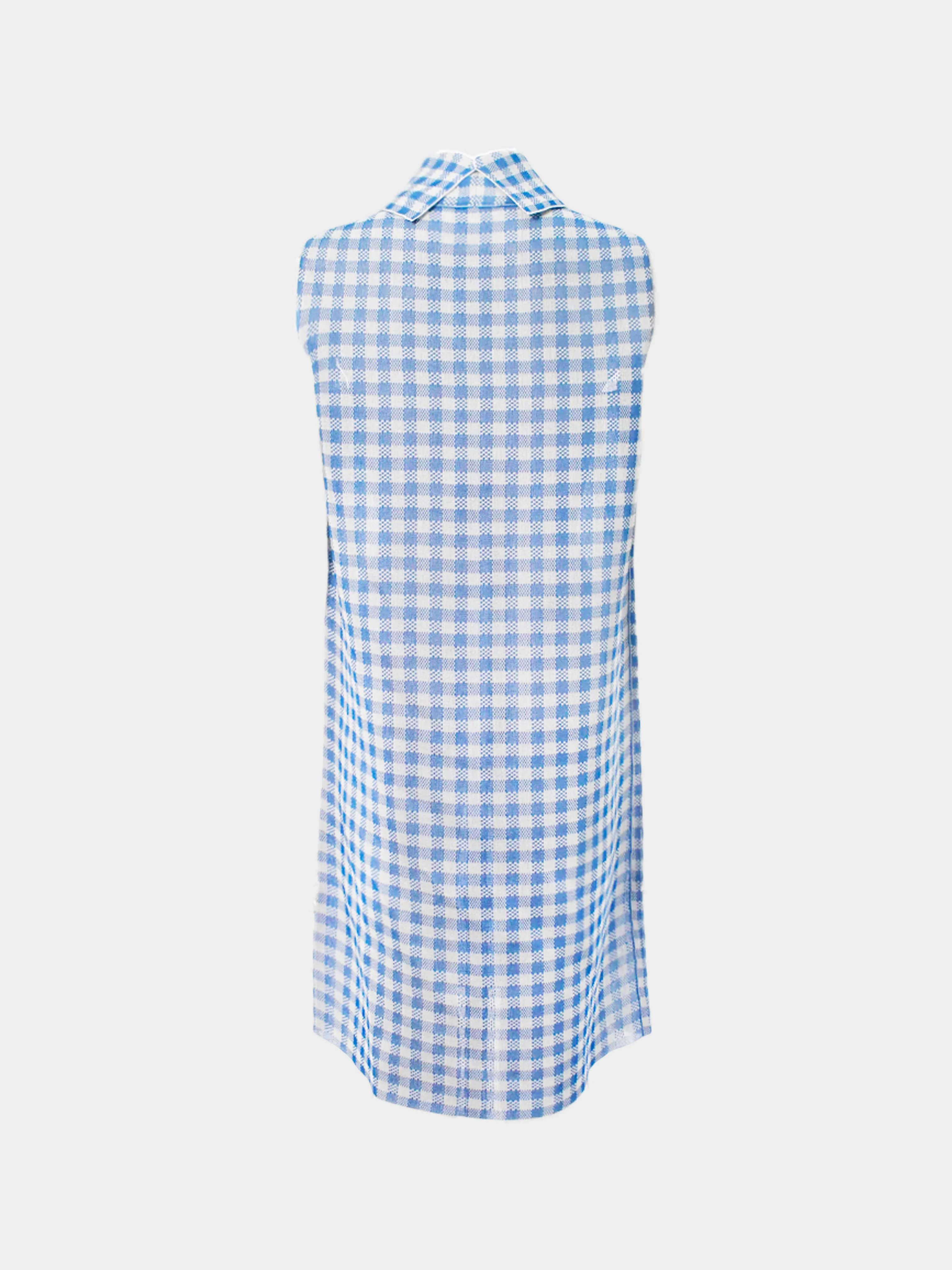 Celine by Phoebe Philo 2015 Rare Blue and White Plaid Sleeveless Dress - Image 2
