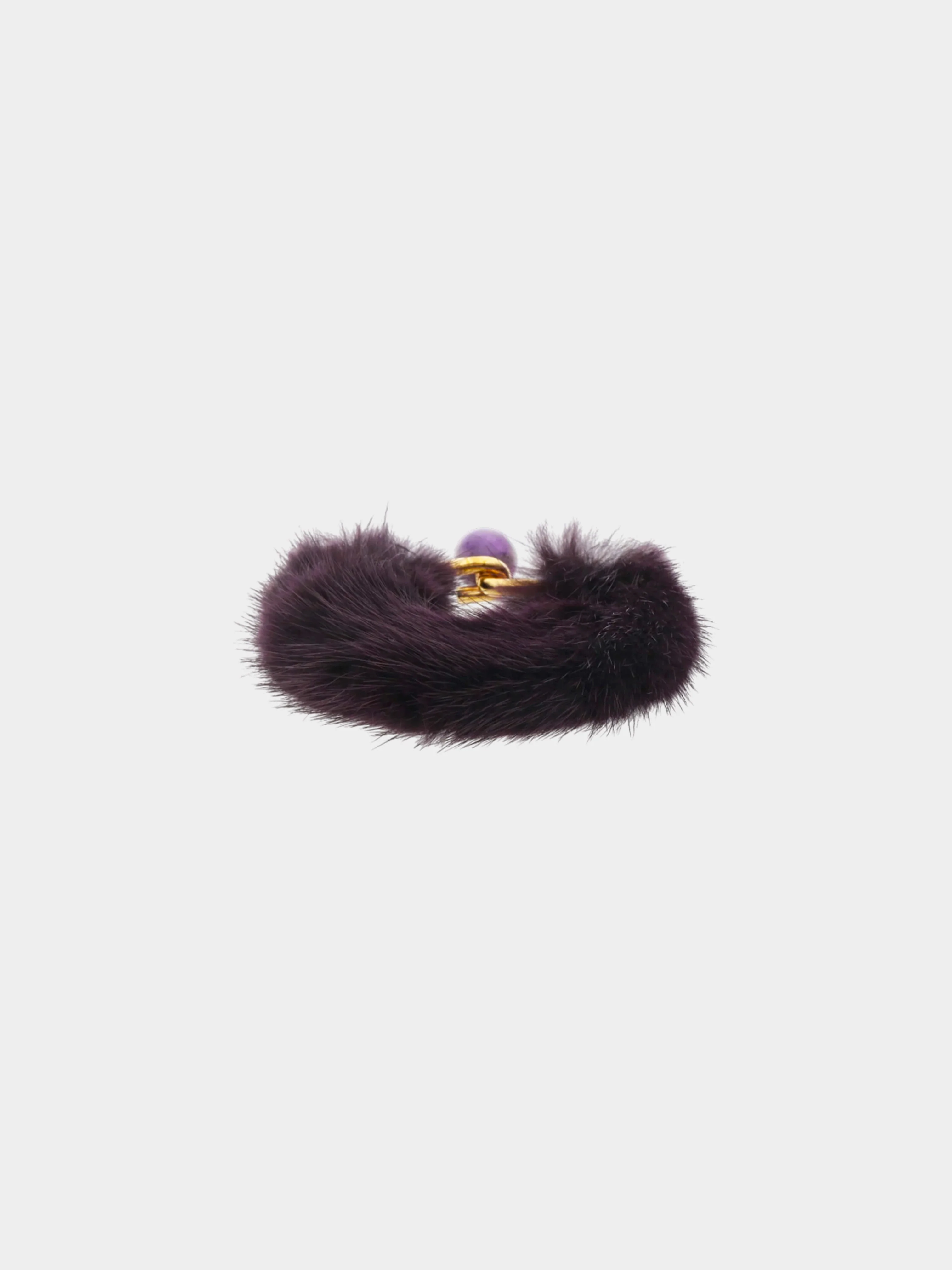 Céline by Phoebe Philo 2018 Amethyst Mink Fur Cuff Bracelet - Image 2