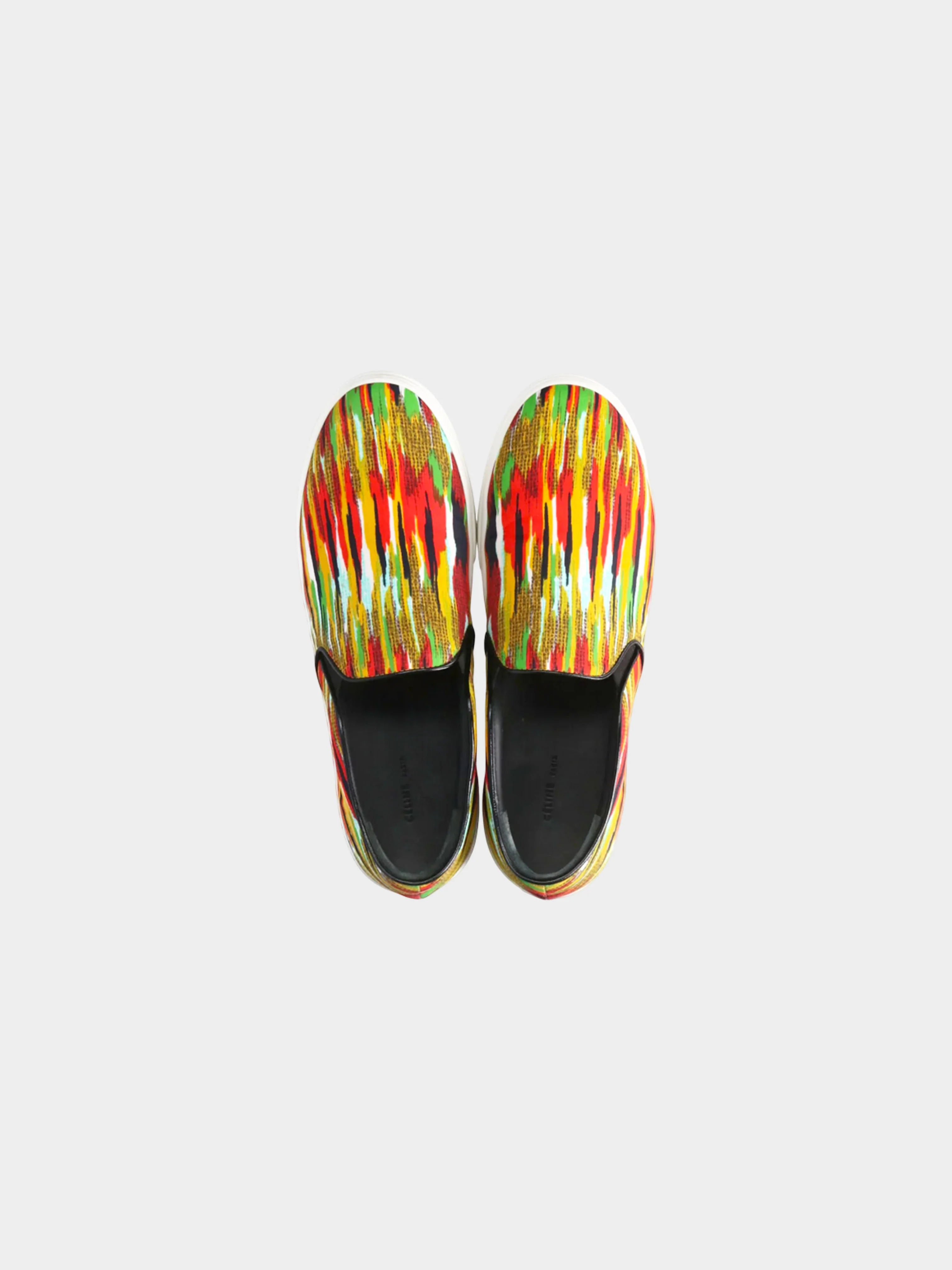 Céline by Phoebe Philo Early 2010s Multicolor Stripe Print Slip-Ons - Image 2