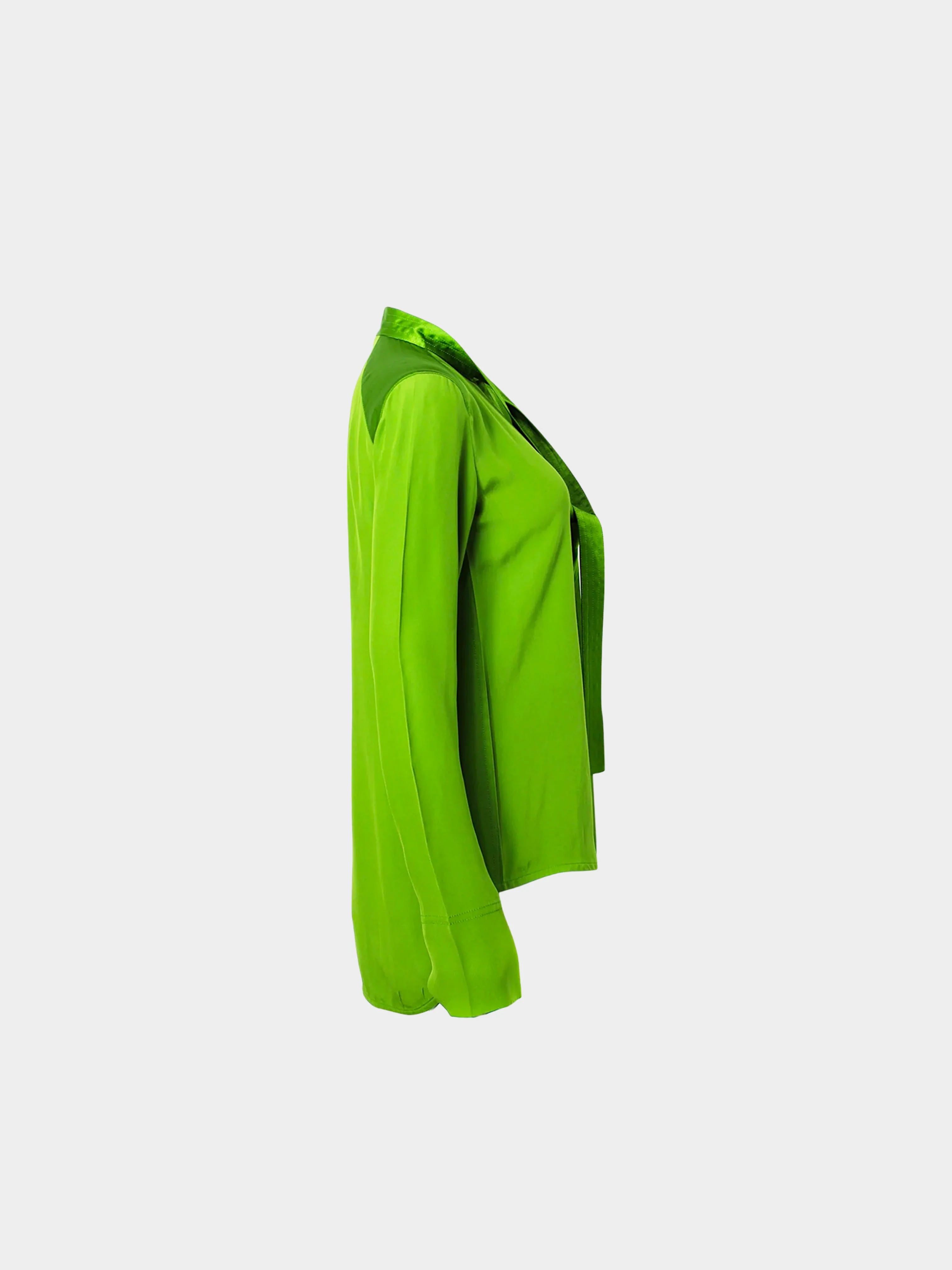 Celine by Phoebe Philo SS 2018 Green Silk Shirt - Image 3