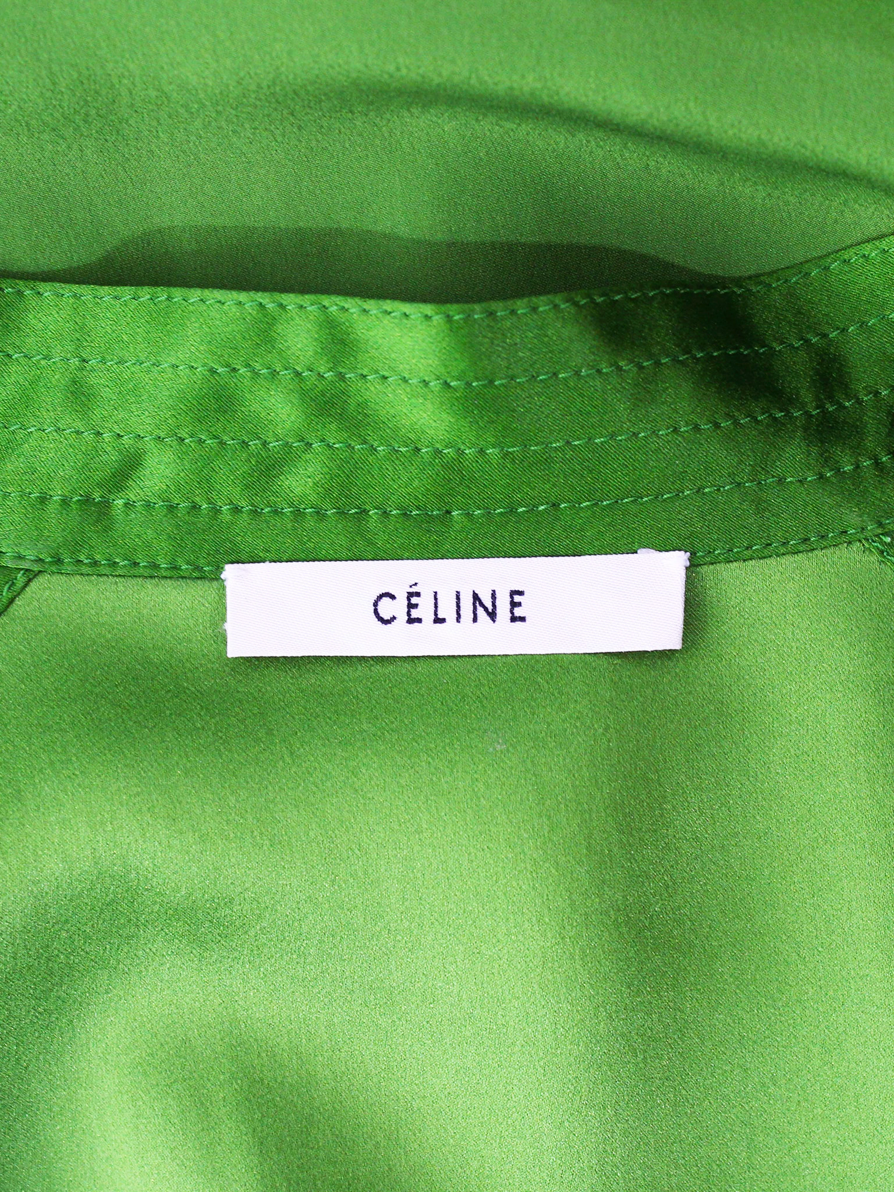 Celine by Phoebe Philo SS 2018 Green Silk Shirt - Image 4